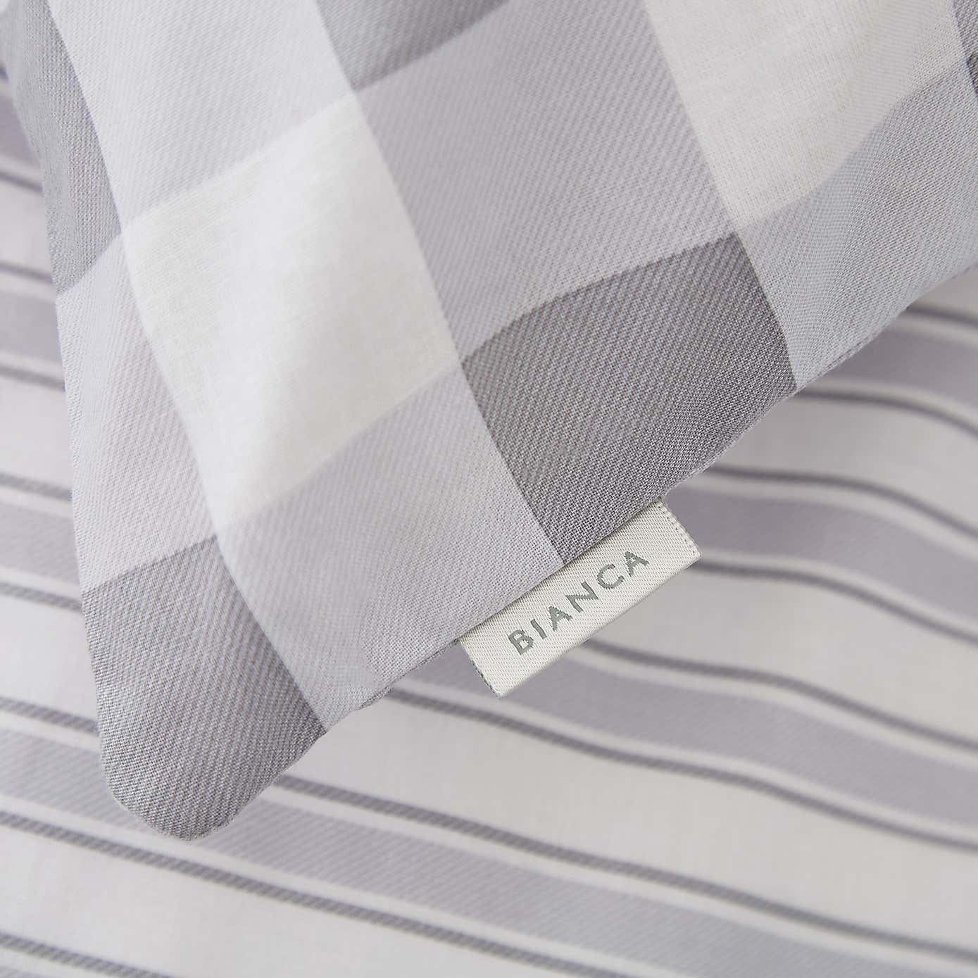 Bianca Check Stripe 100% Cotton Fitted Sheet