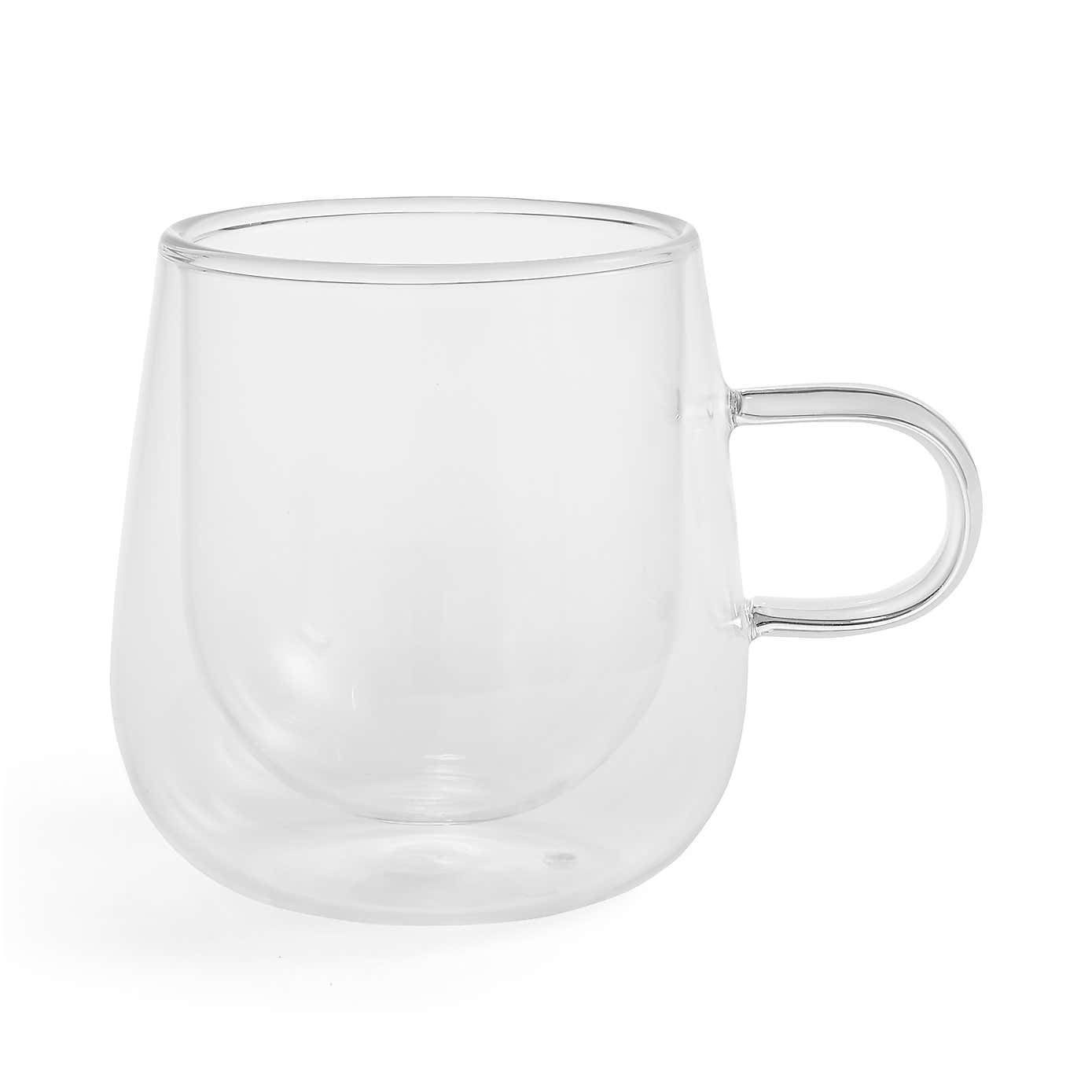 Double Wall 280ml Clear Glass Cup