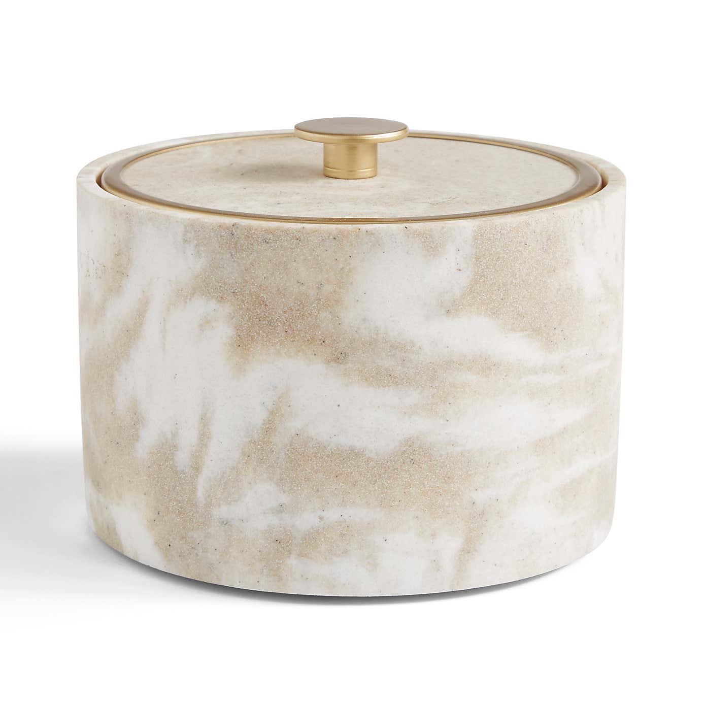 Marble Resin Round Storage Pot with Lid