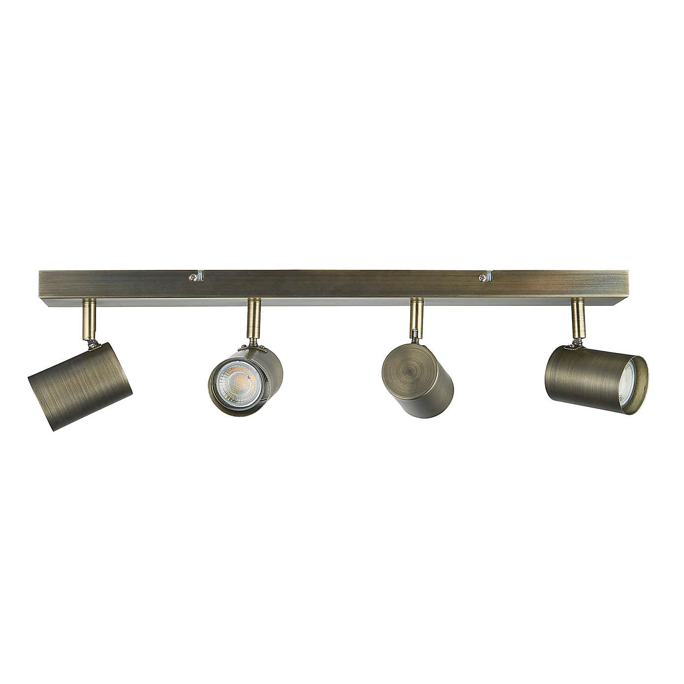 Newark 4 Light Antique Bronze Spotlight Bar