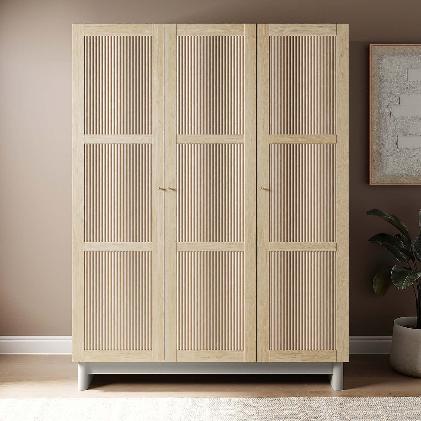Maeva Triple Wardrobe, Light Oak Effect
