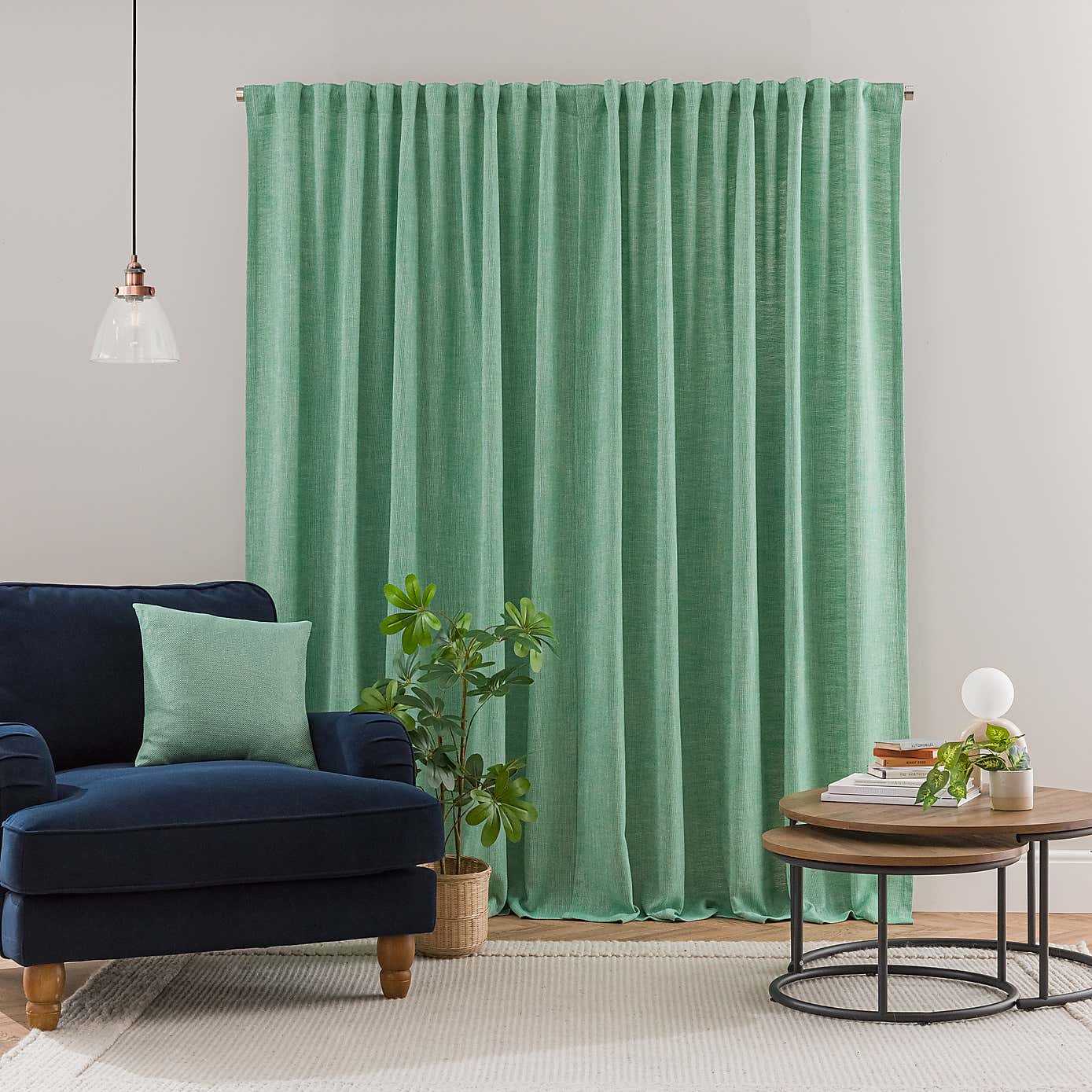 Zia Linen Look Multi Header Unlined Curtains