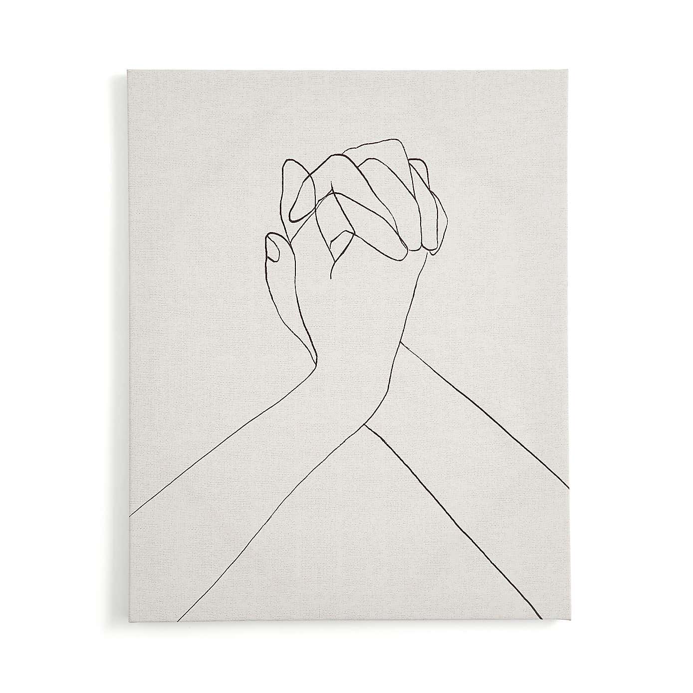 Hands Line Drawing Canvas 40x50cm