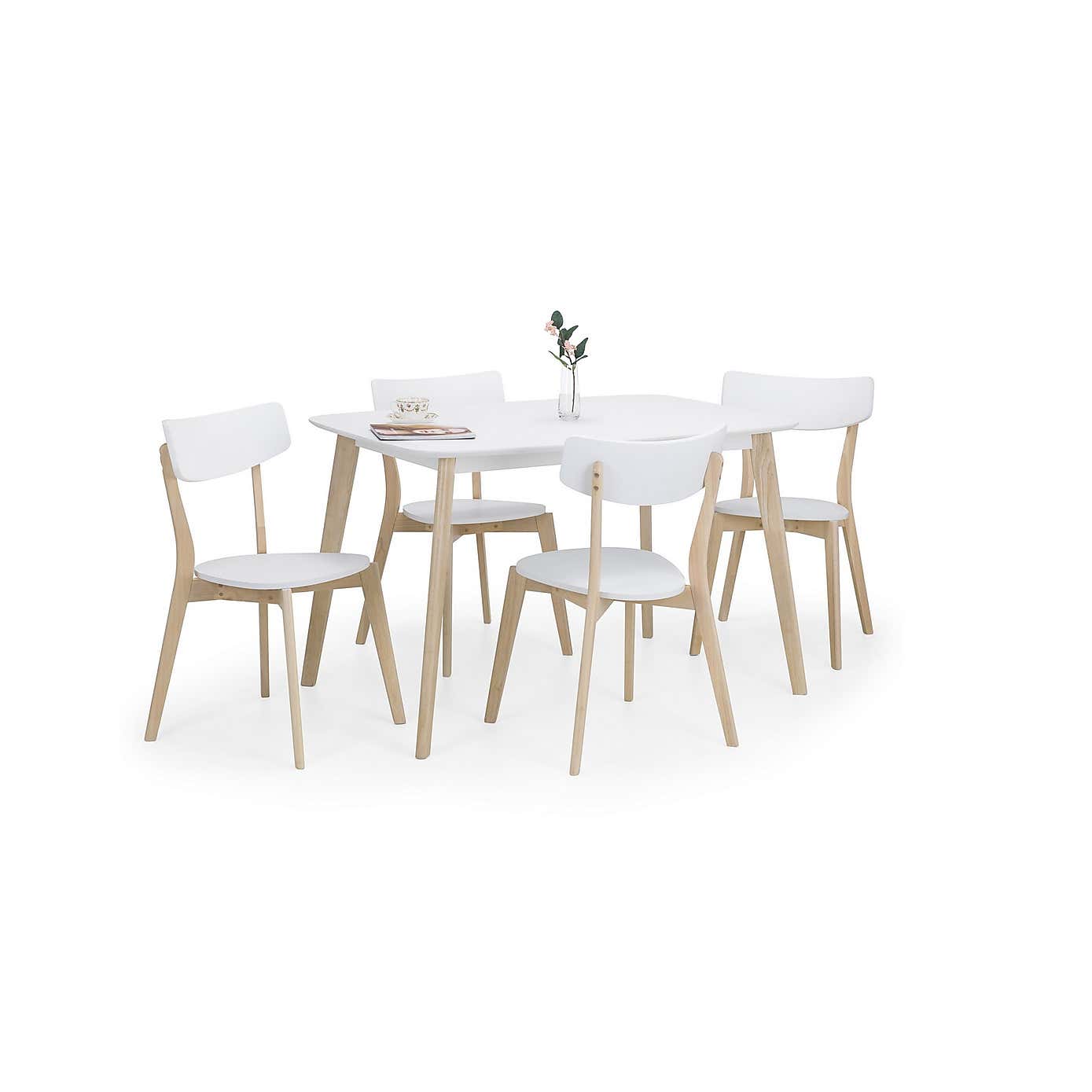 Casa Rectangular Dining Table with 4 Dining Chairs