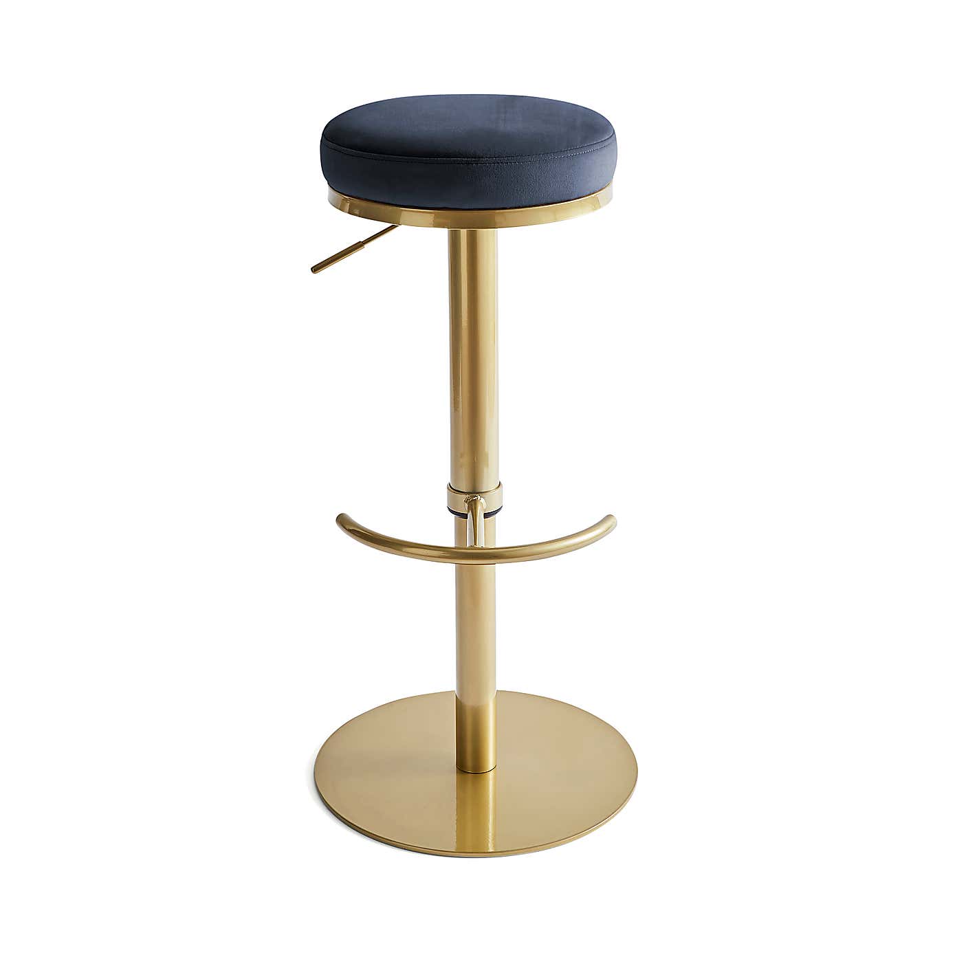 Jesper Adjustable Height Bar Stool, Velvet