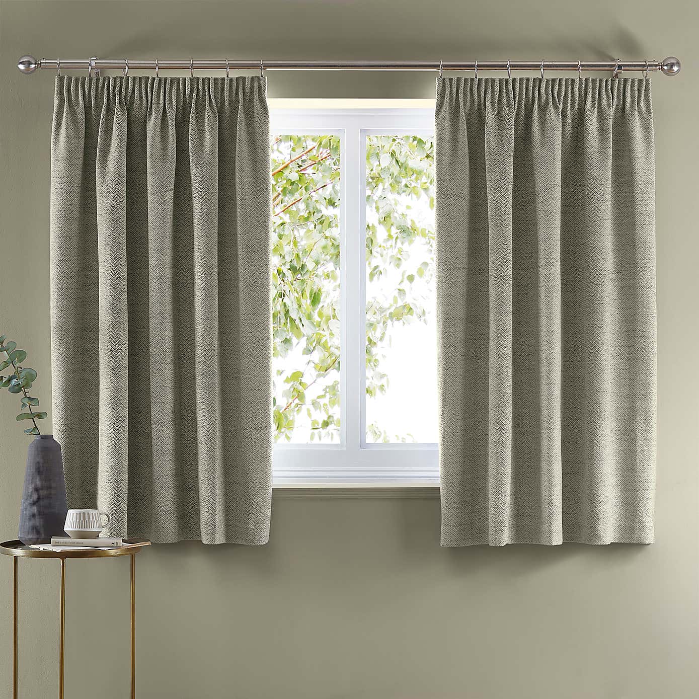Churchgate Swithland Herringbone Pencil Pleat Curtains