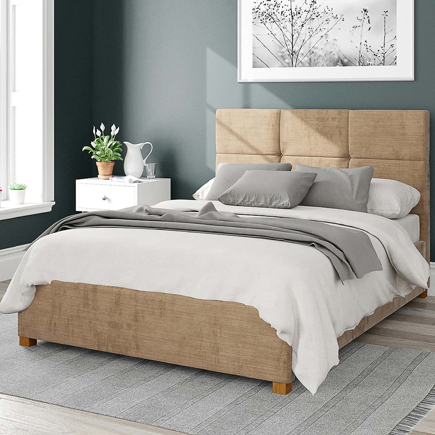 Caine Firenze Velour Ottoman Bed Frame