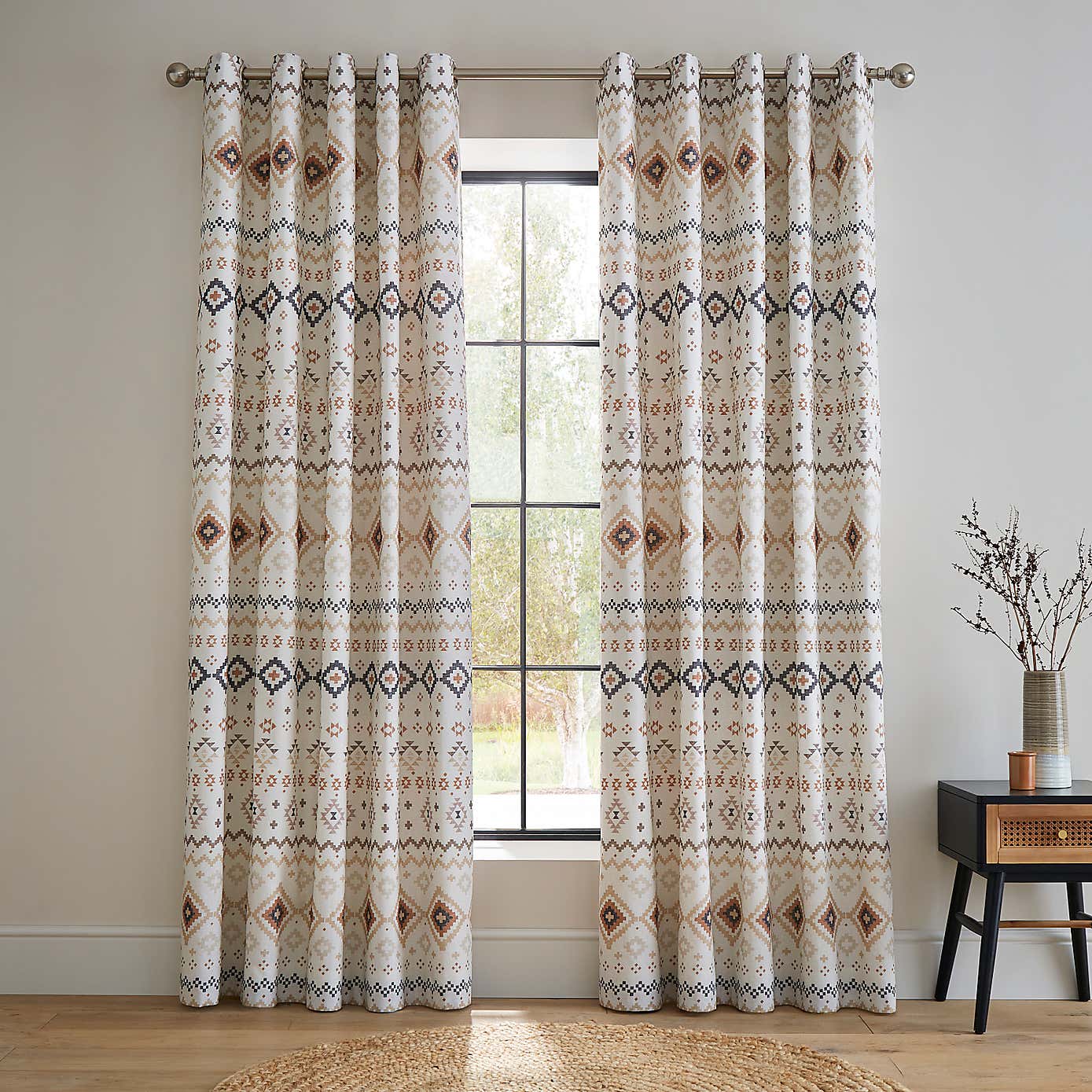 Jabari Aztec Blackout Eyelet Curtains