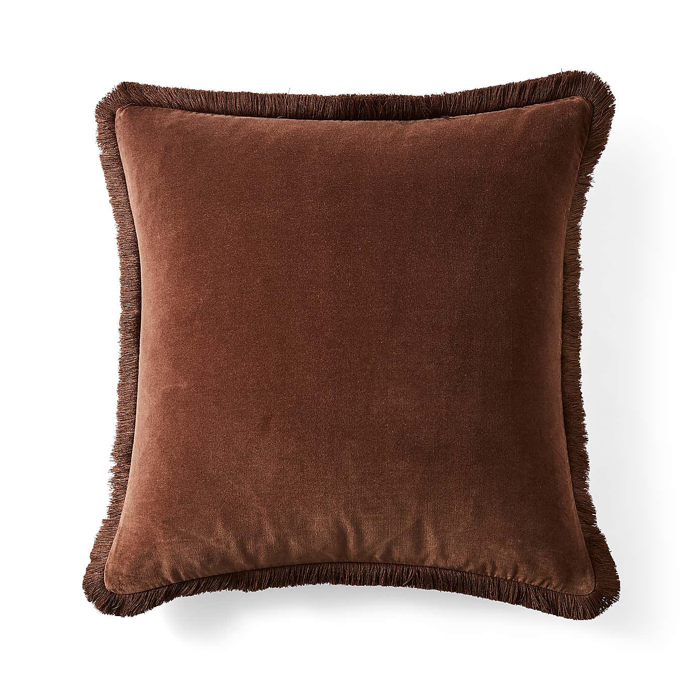 Fringed Cotton Velvet Cushion