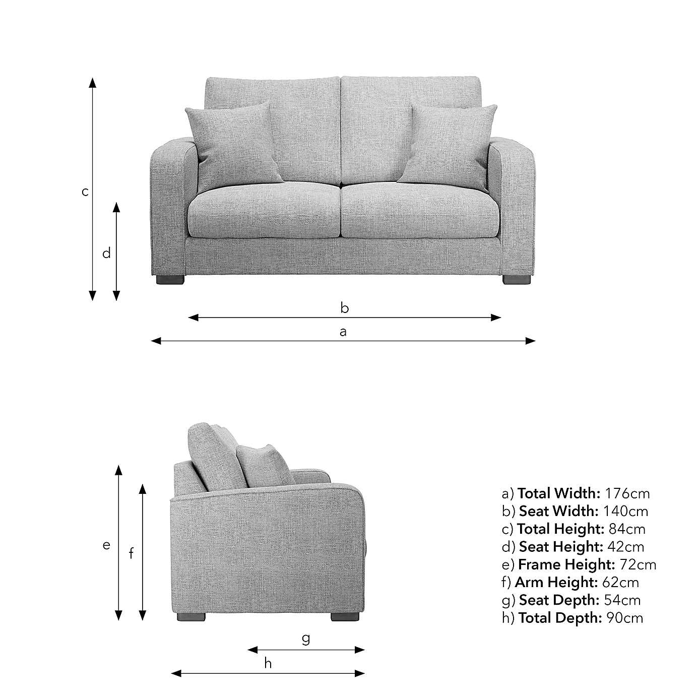 Carson Small Chunky Chenille 3 Seater Sofa