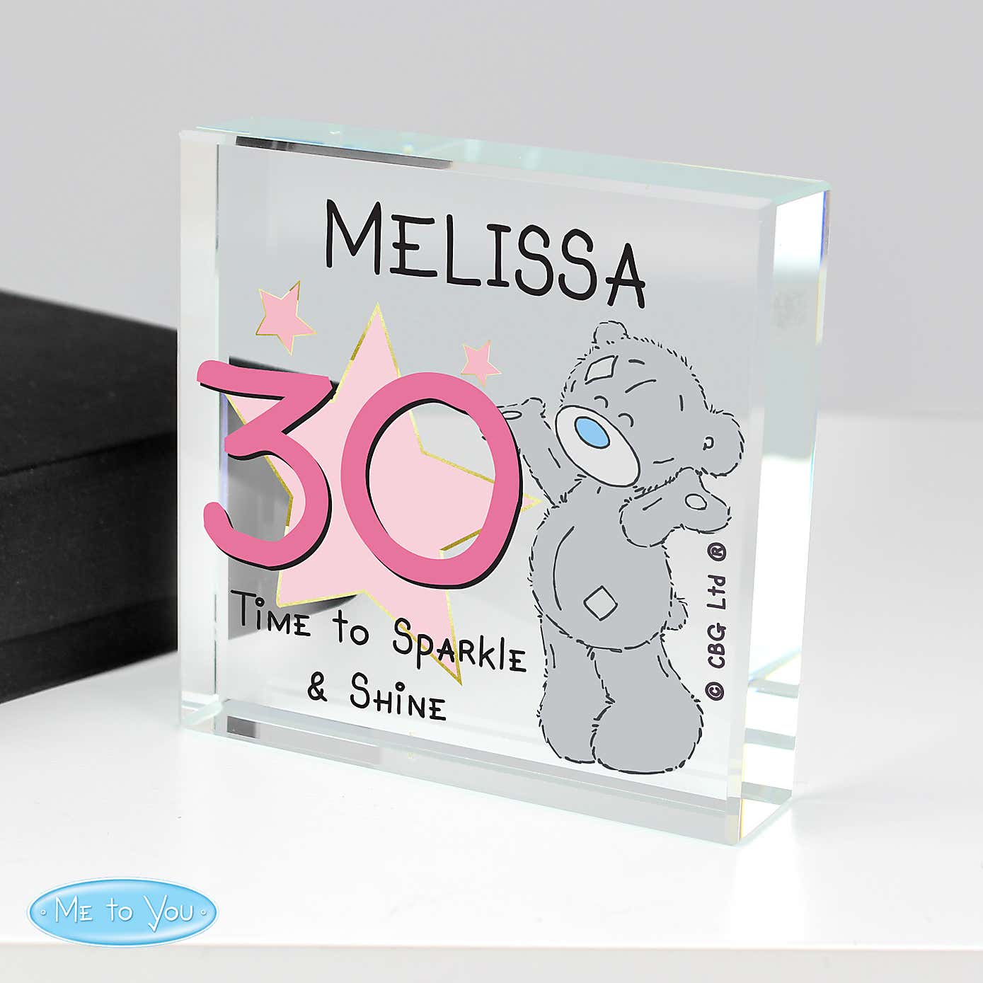 Personalised Me To You Sparkle and Shine Birthday Crystal Token