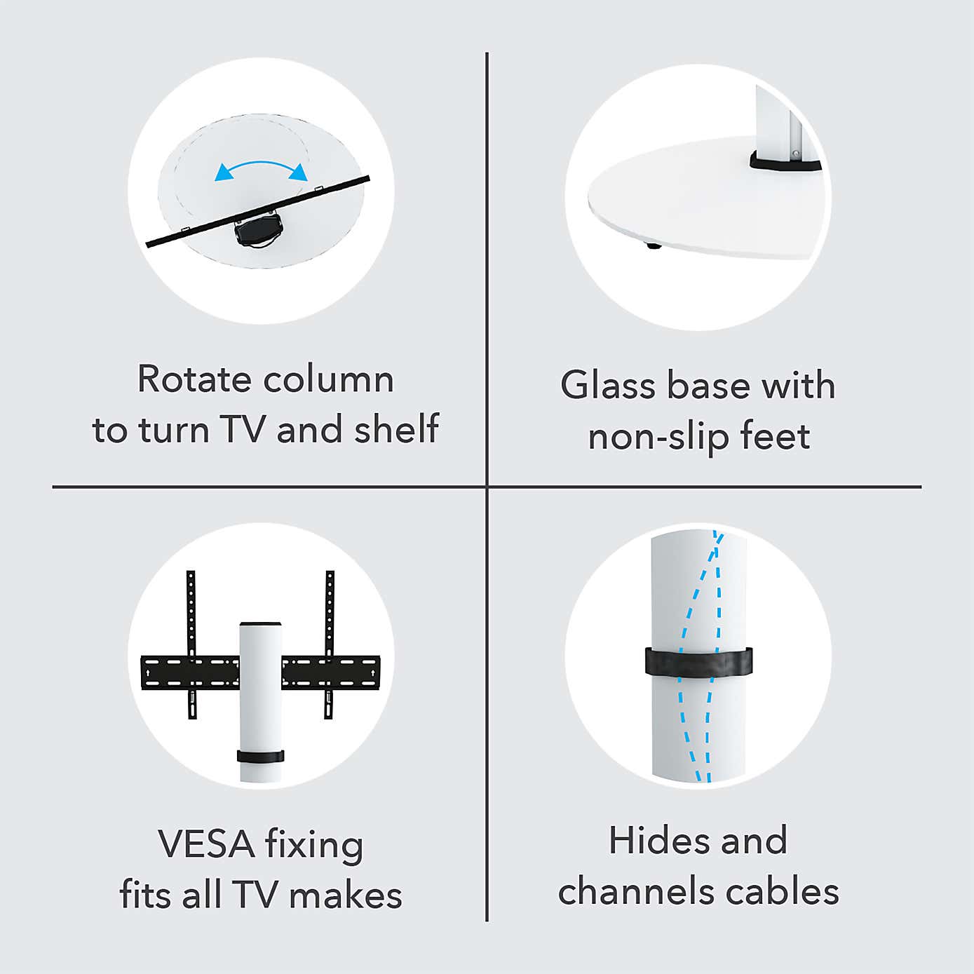 Eno Pedestal TV Stand with Shelf