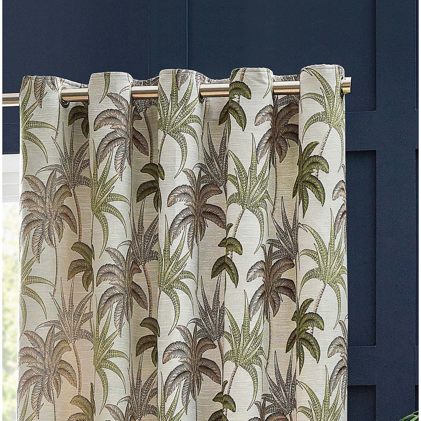 Galapagos Green Eyelet Curtains