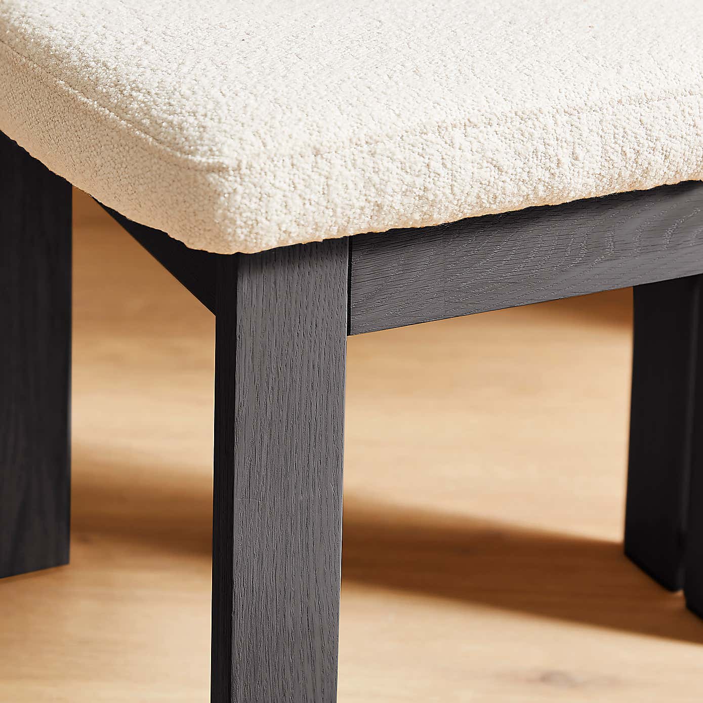 Lovato Dining Chair Stained Oak, Ivory Boucle