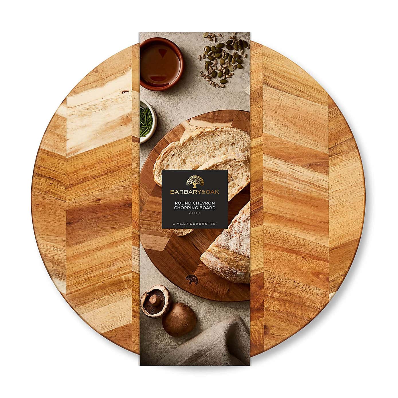 Barbary & Oak Acacia Wood Round Chopping Board