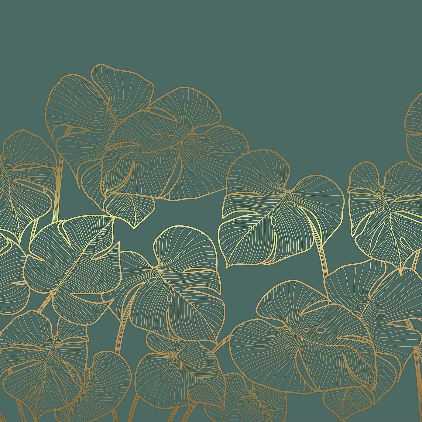 Leaves Mural Emerald Mural