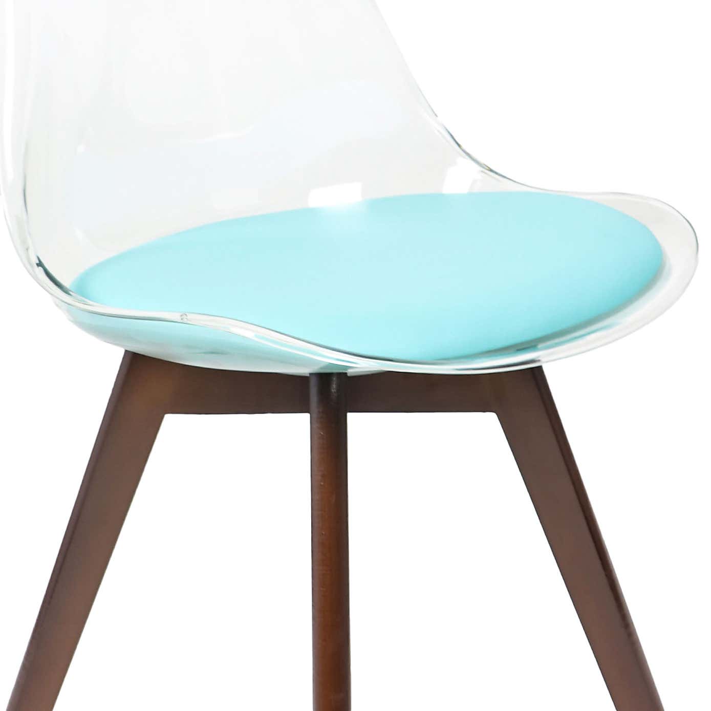 Fusion Living Soho Clear Plastic Dining Chair with Squared Legs