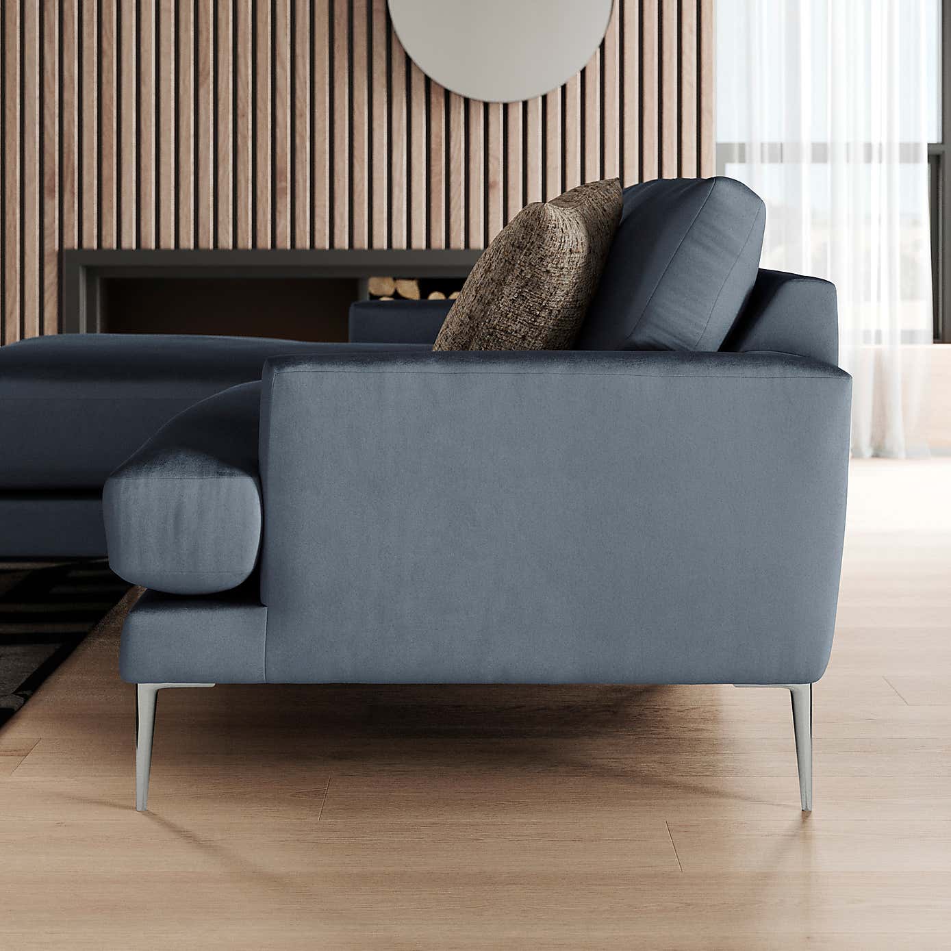 Lawson Matte Plush Velvet Corner Chaise Sofa