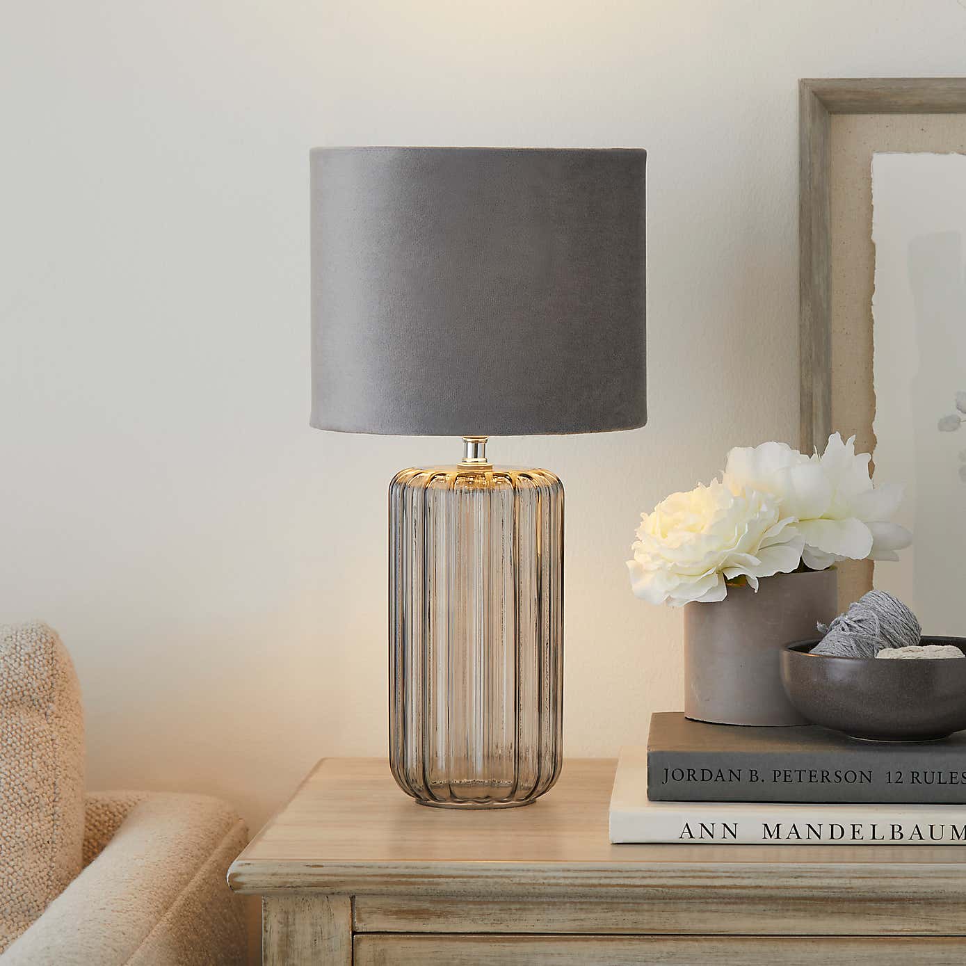 Christine Ribbed Glass Table Lamp
