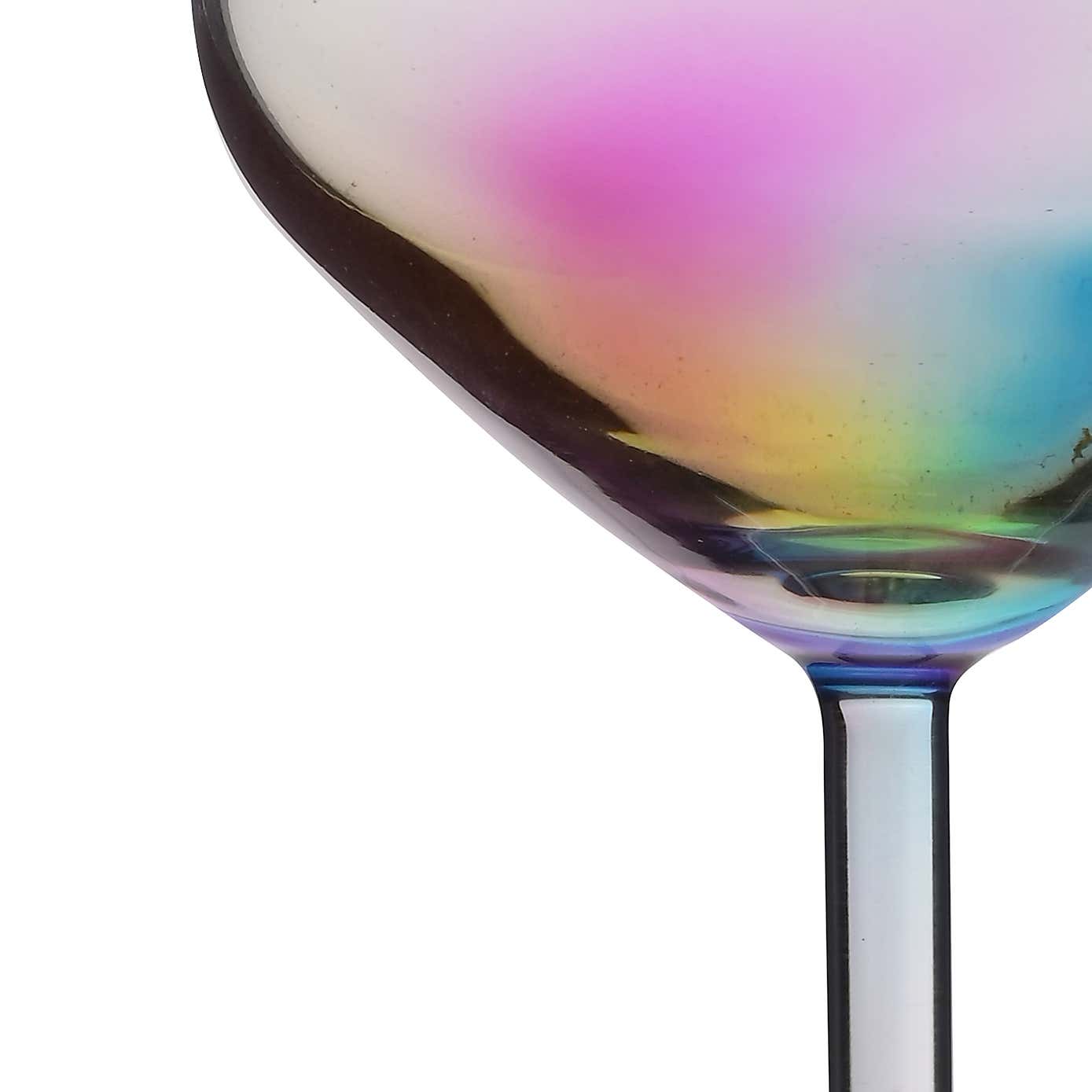 Hestia Set of 2 Rainbow Wine Glasses