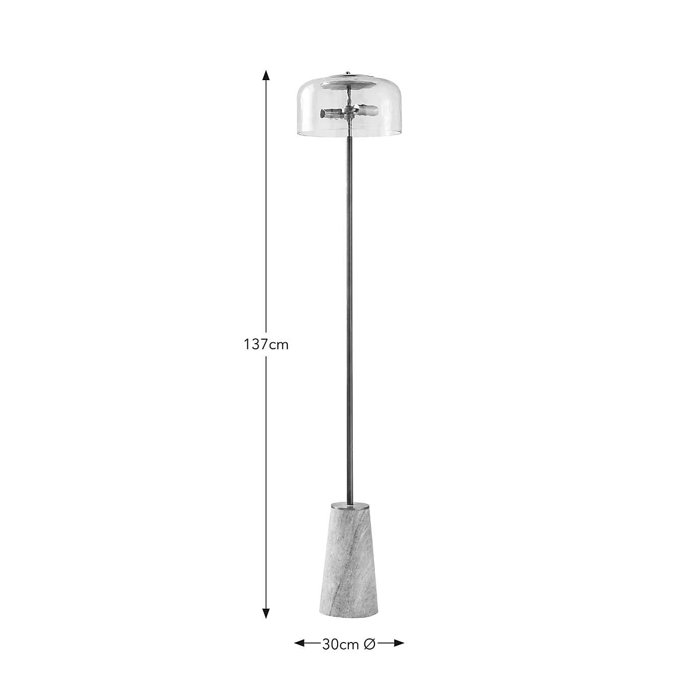 Kaeli Modern Marble Glass Floor Lamp