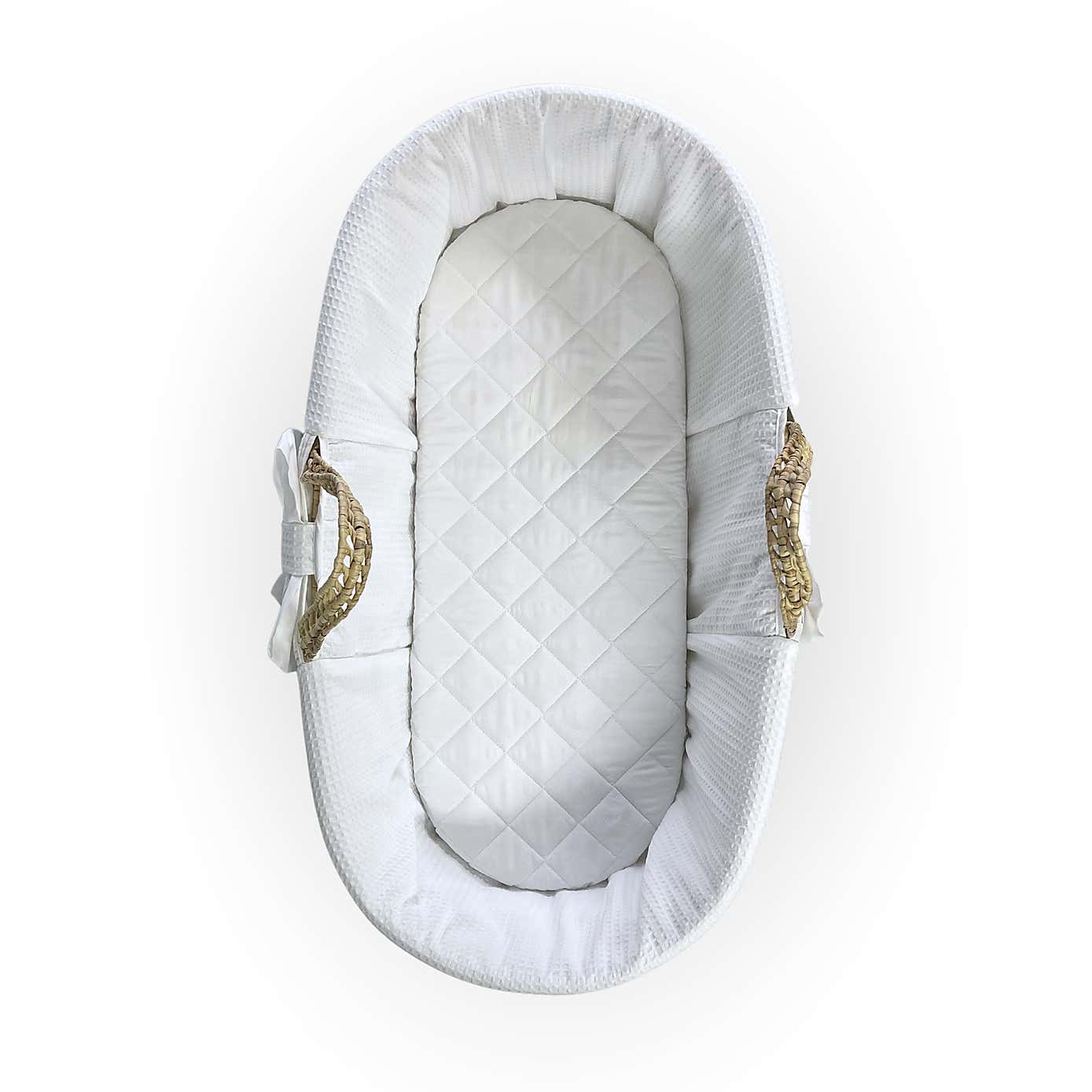 Clair de Lune Chelsea Palm Moses Basket With Natural Rocking Stand