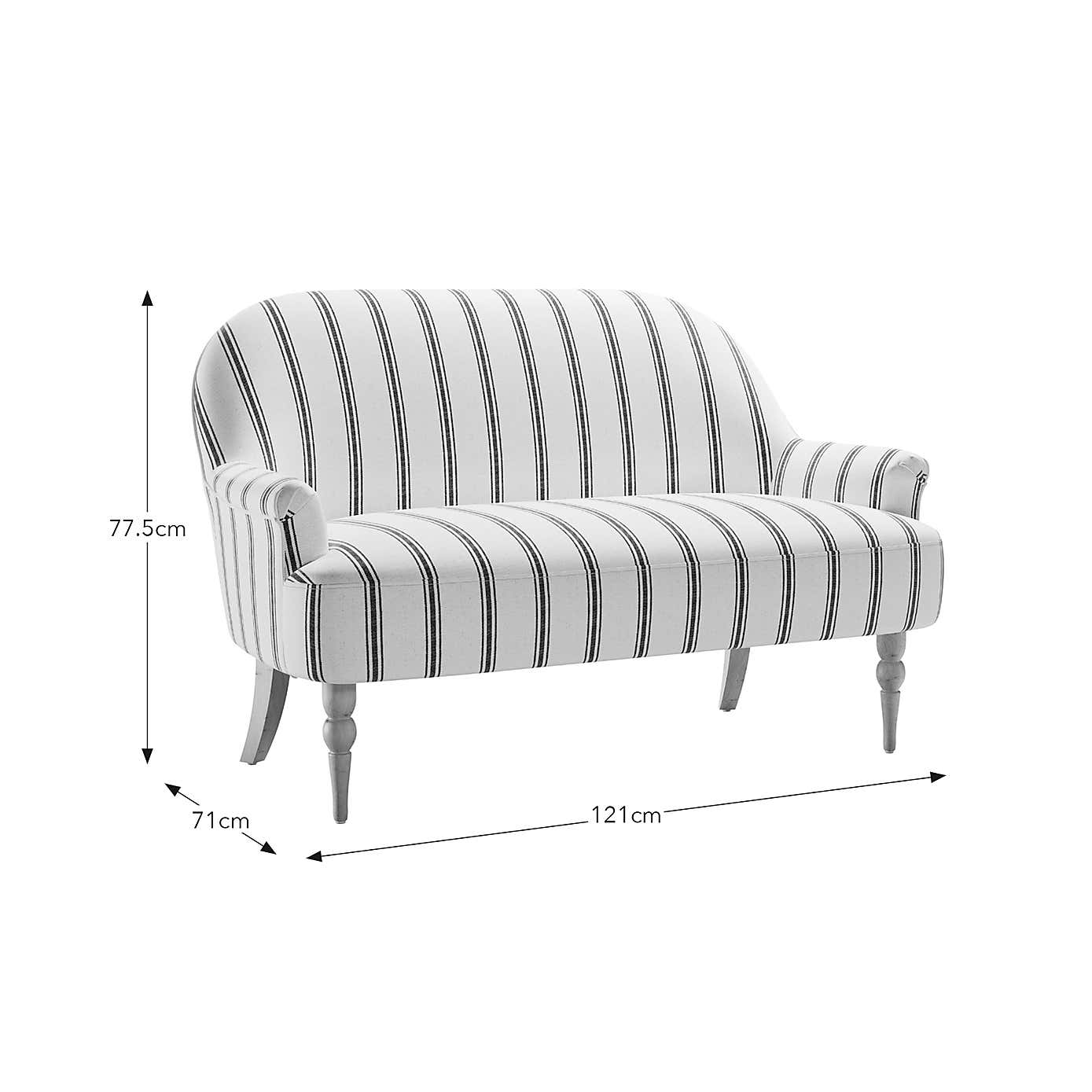 Petit Folkstone Stripe Terracotta 2 Seater Armchair