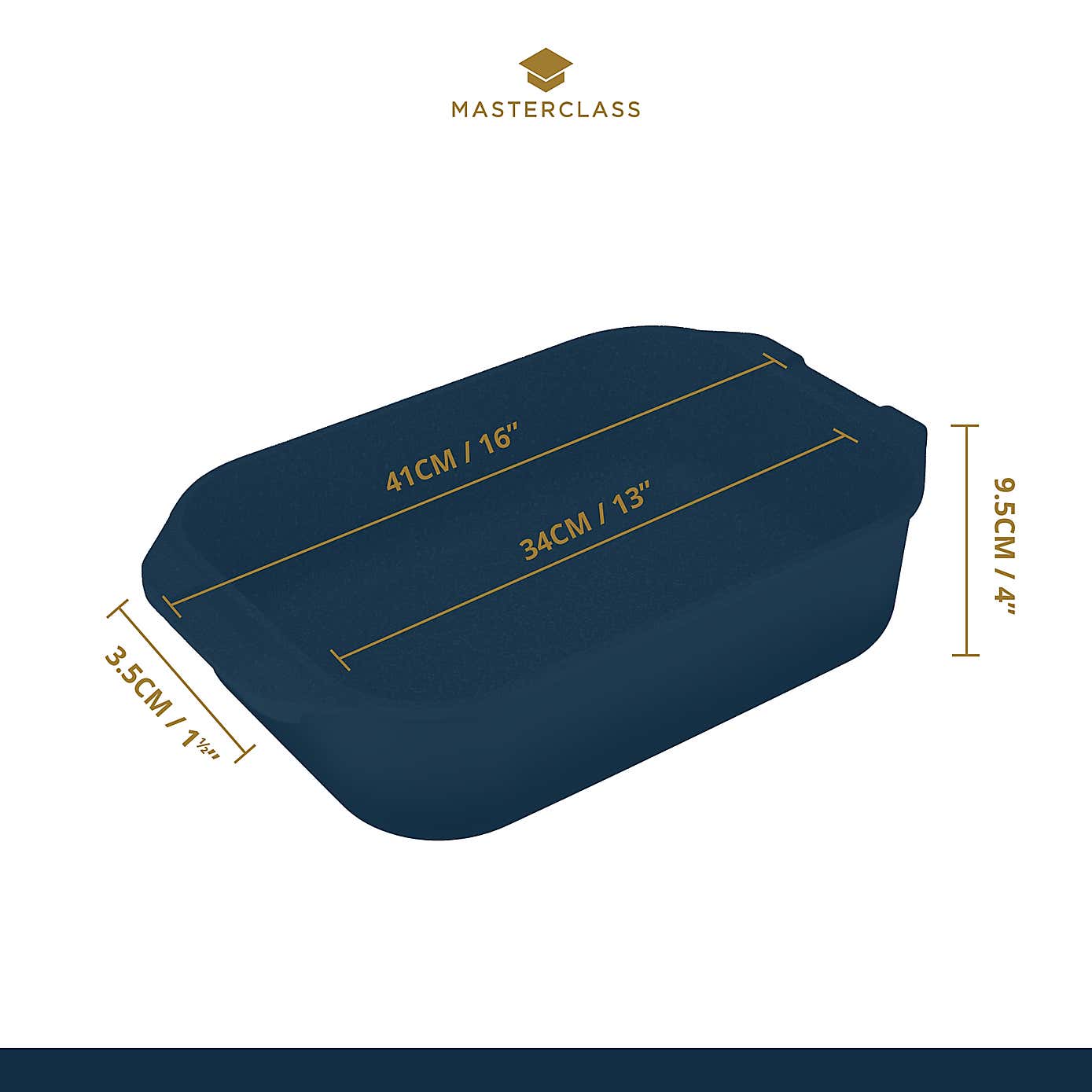 MasterClass Non-Stick Aluminium Roasting Pan, 34cm