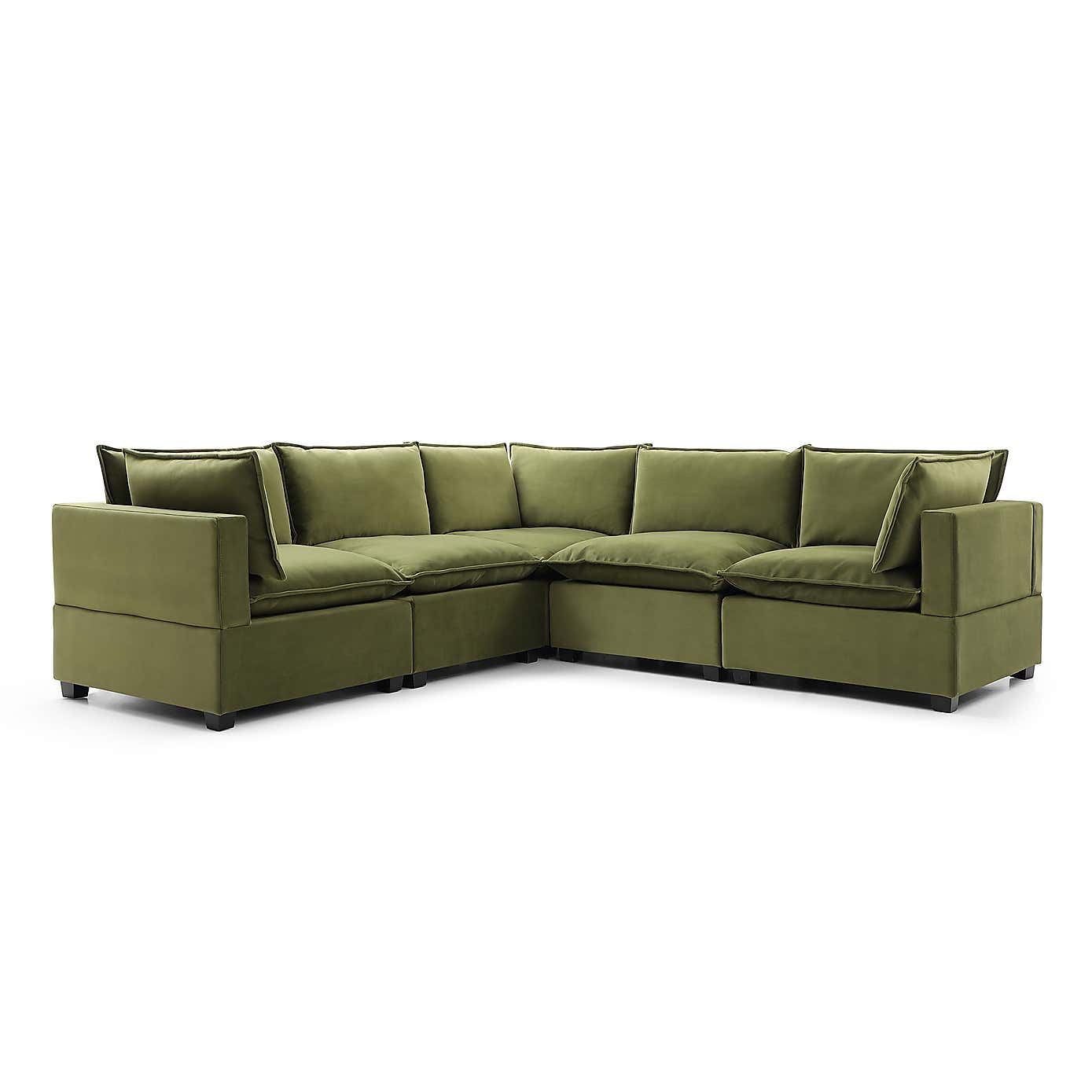 Moda Corner Modular Sofa, Olive Velvet
