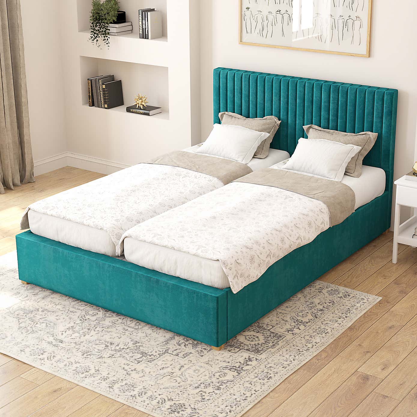 Grant Plush Velvet Adjustable Bed
