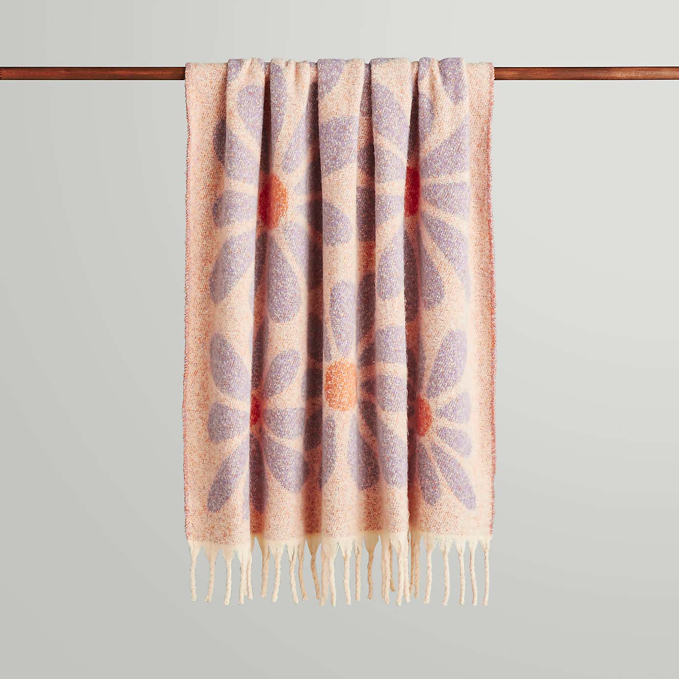 Retro Flower Mohair Throw 130cm x 180cm