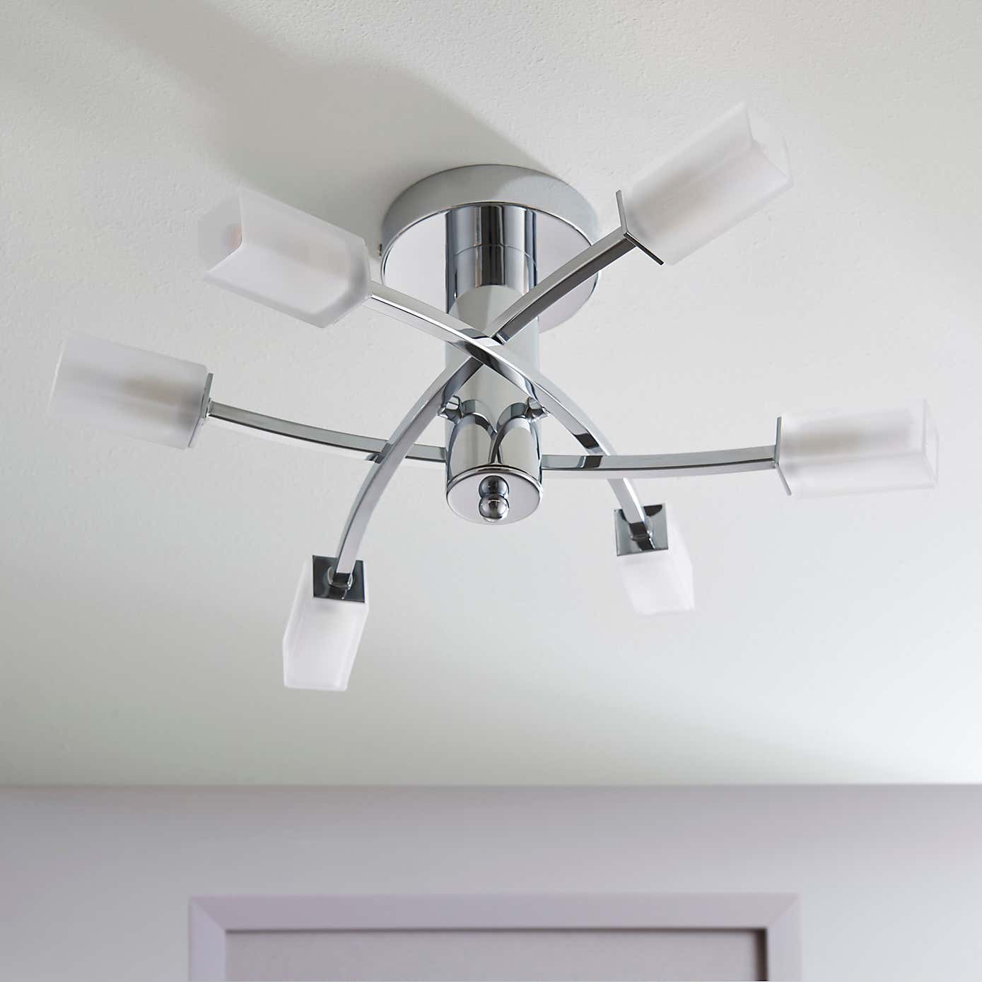 Vogue Havana 6 Light Semi Flush Ceiling Fitting