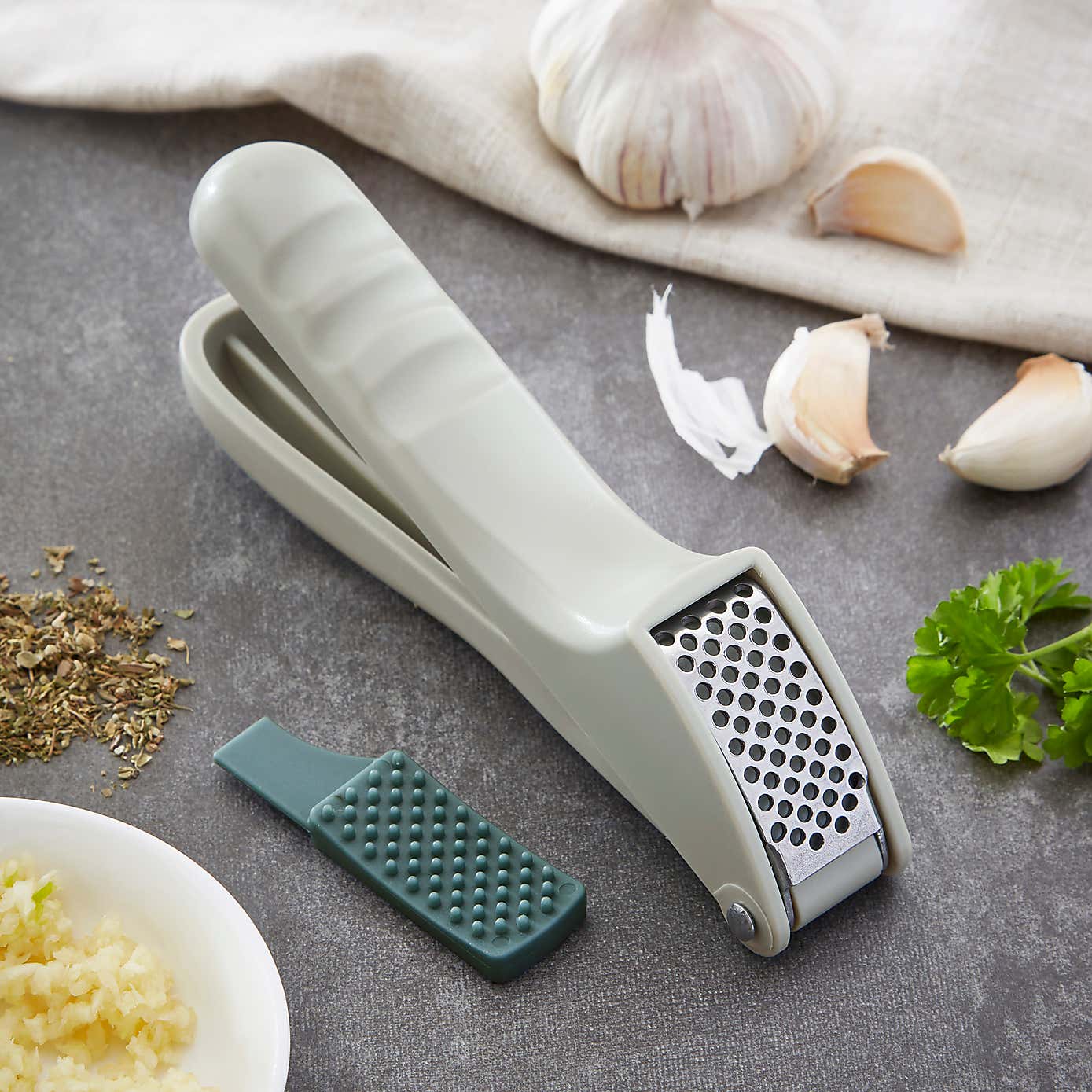 Handy Kitchen Stainless Steel Garlic Press
