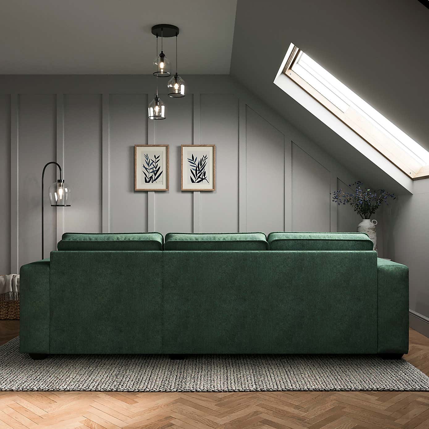 Claude Soft Tonal Chenille Corner Chaise Sofa