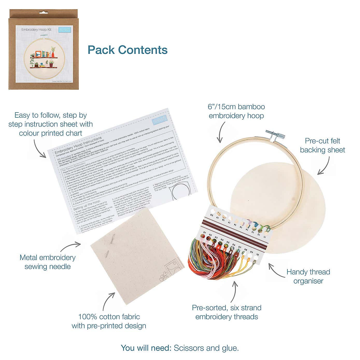 Embroidery Kit Floral Shelf