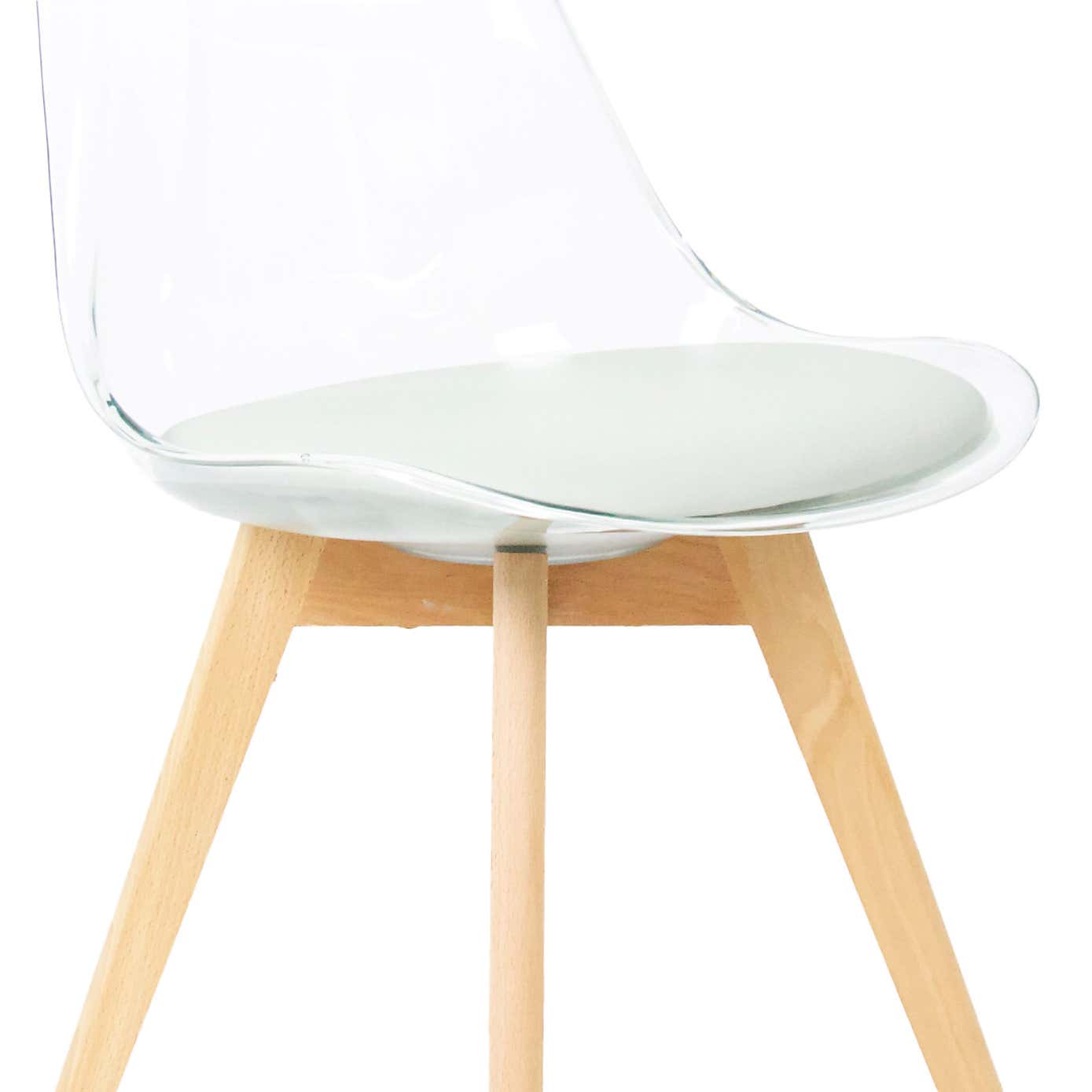 Fusion Living Soho Clear Plastic Dining Chair with Squared Legs