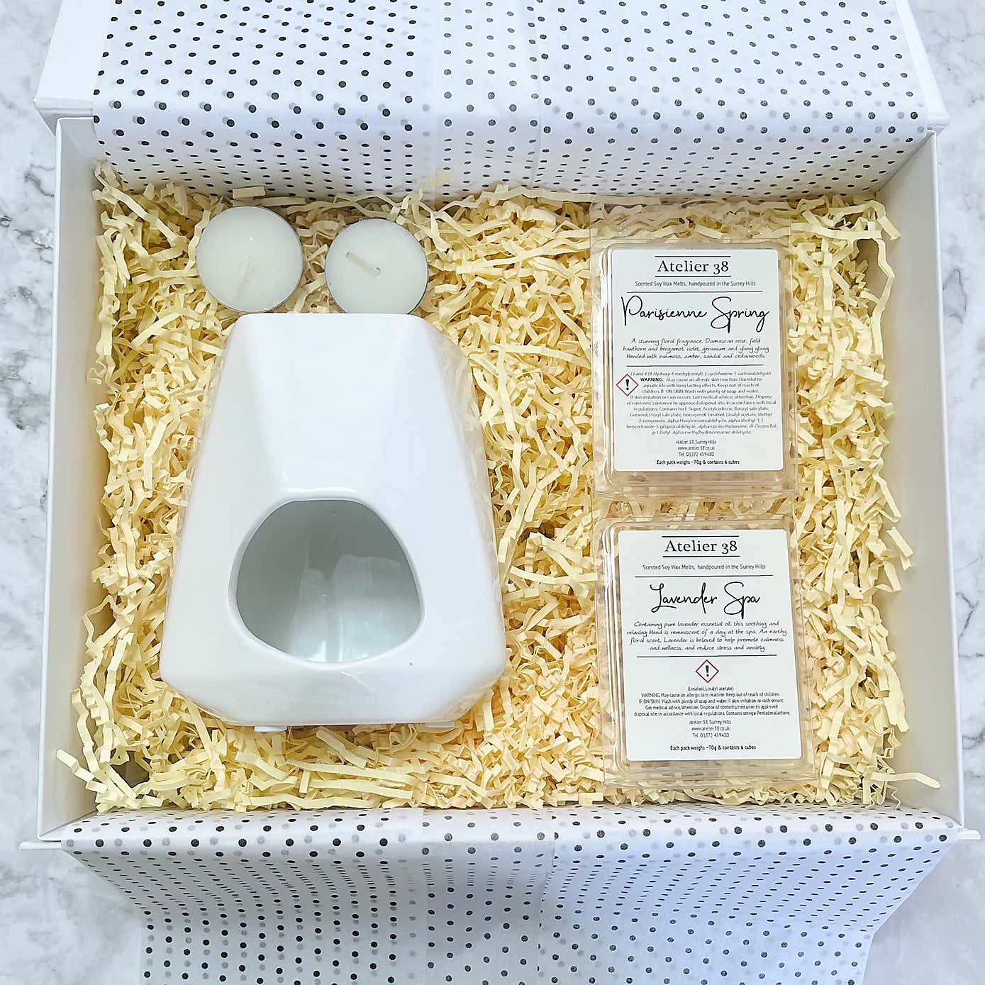 Atelier 38 Geo Burner and Floral Wax Melt Gift Set