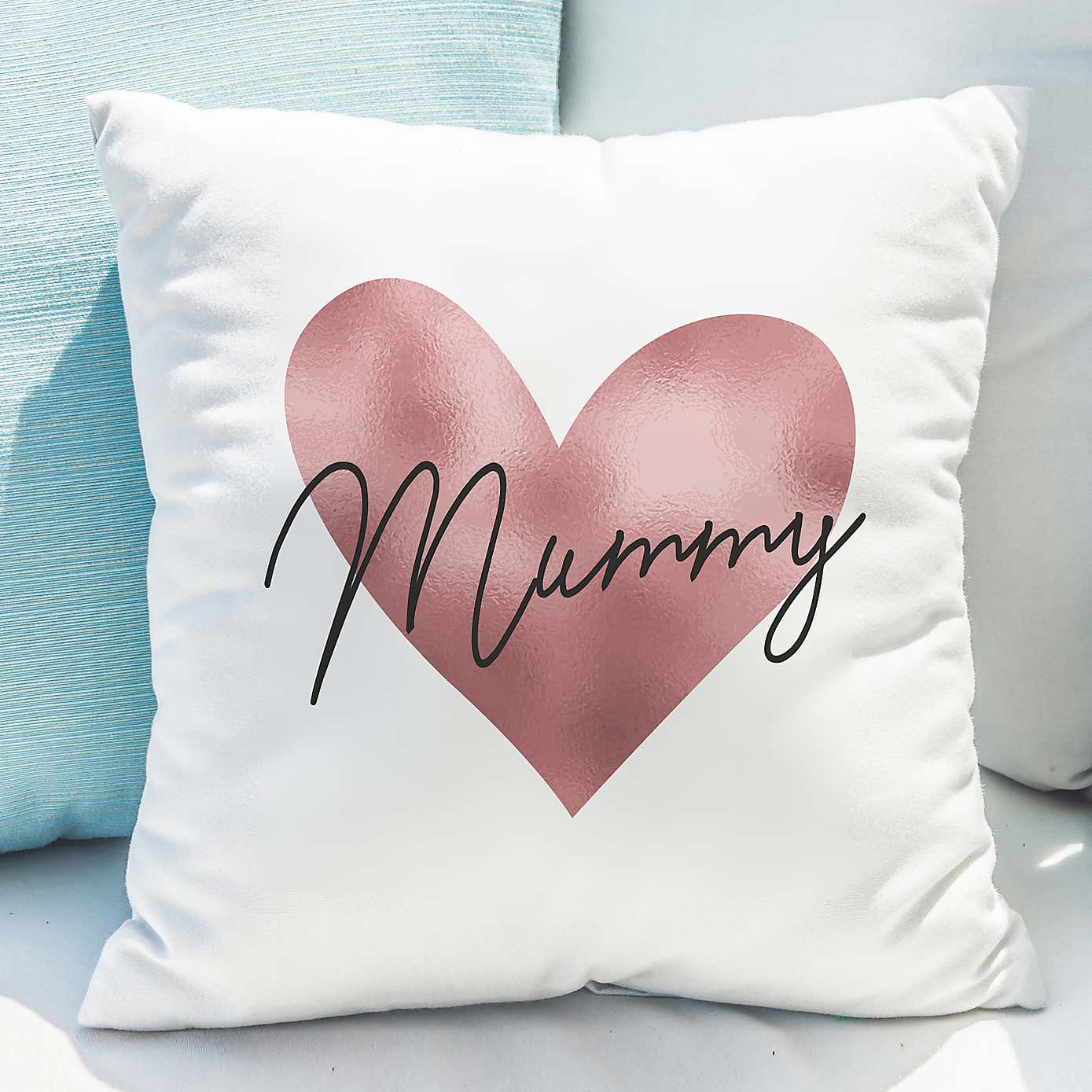 Personalised Rose Gold Heart Cushion