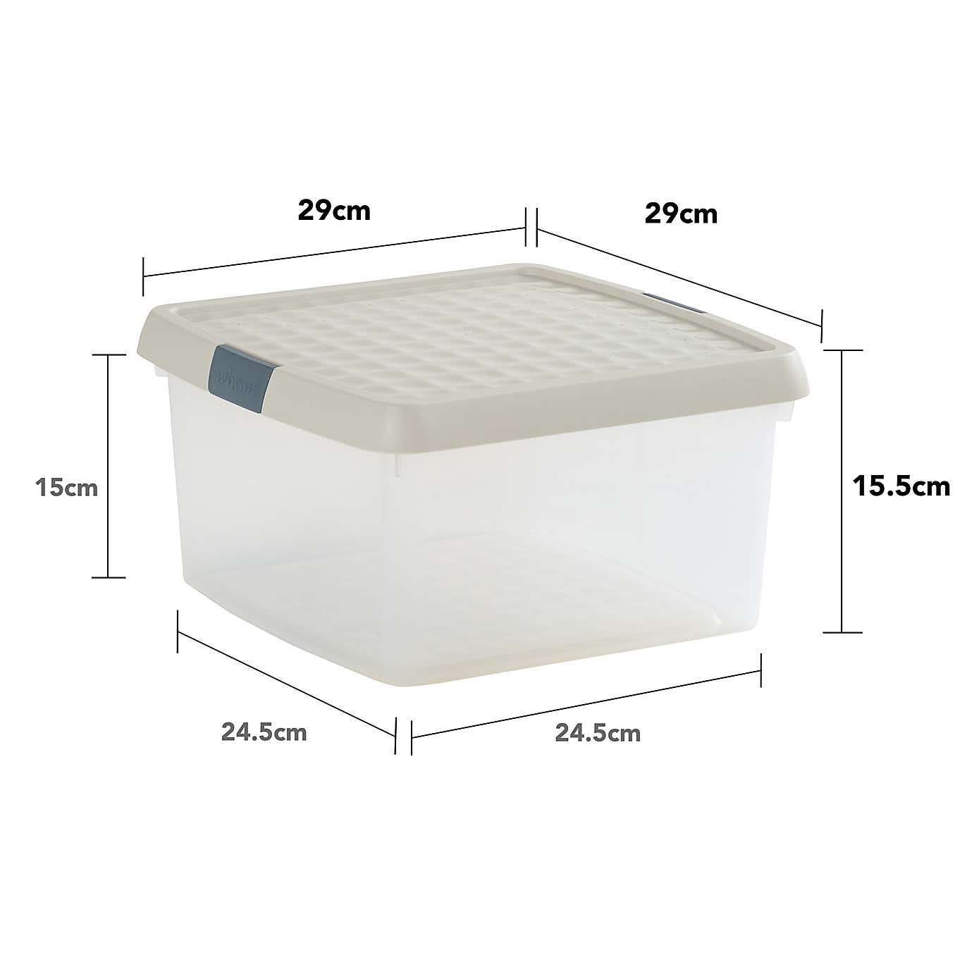 Wham Clip Pack of 4 Square Storage Boxes With Lids