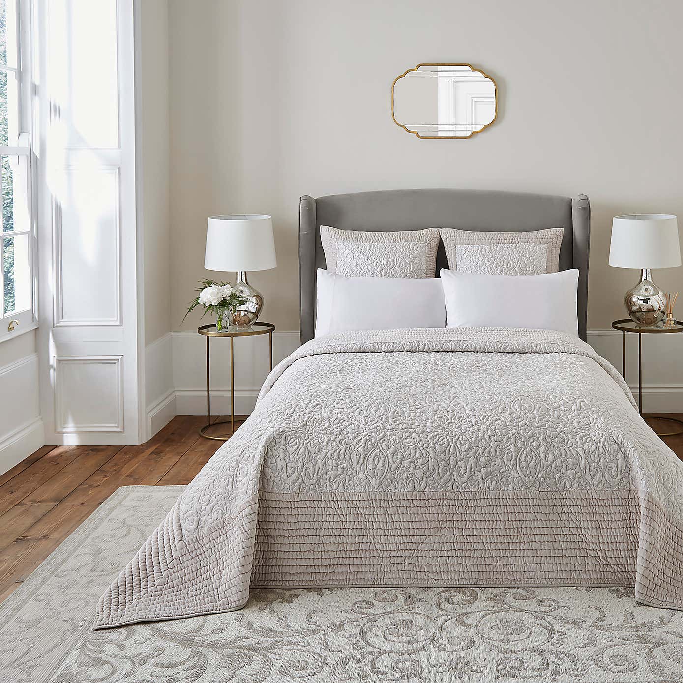 Dorma Charlbury Champagne Bedspread