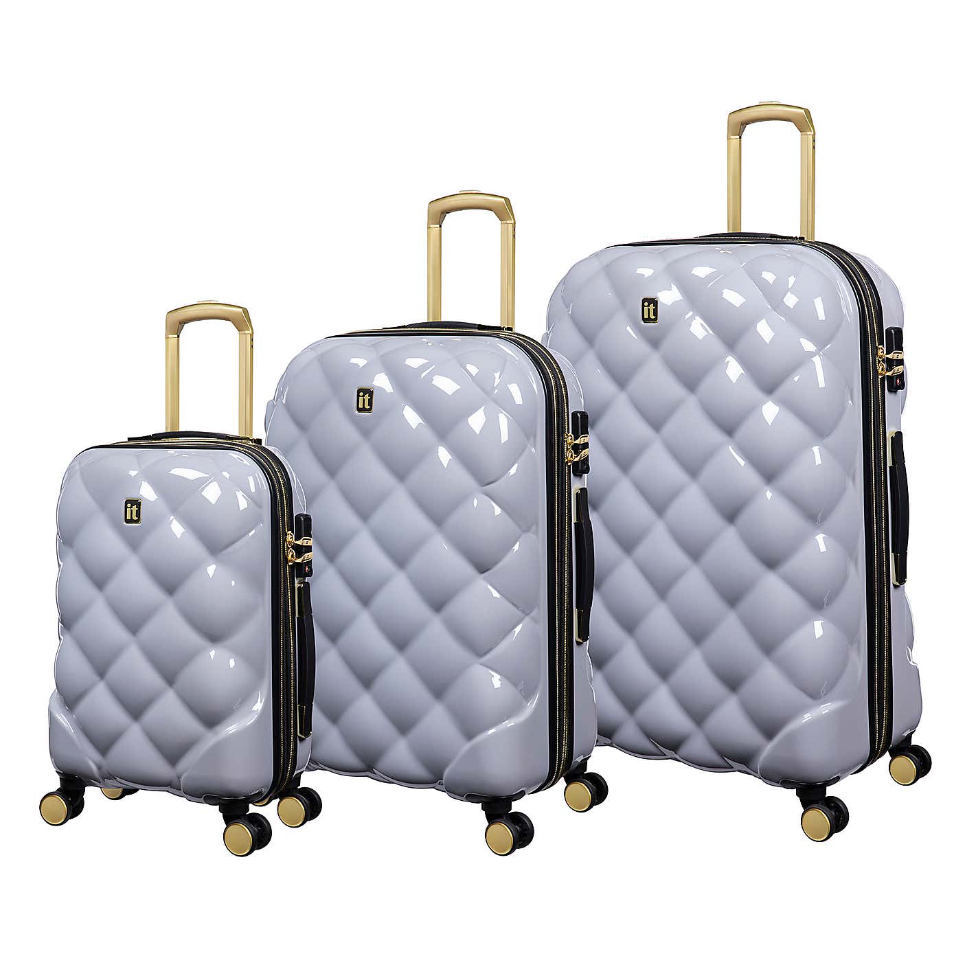 IT Luggage Set of 3 St Tropez Hard Shell Suitcases