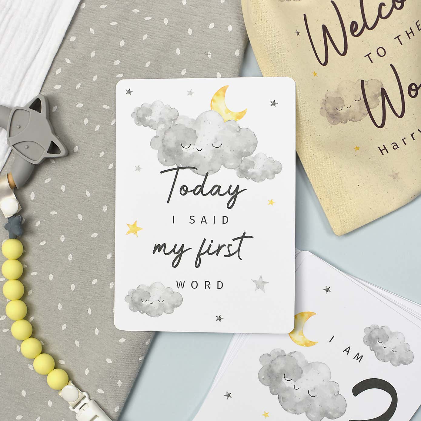 Personalised Cloud Baby Milestone Cards
