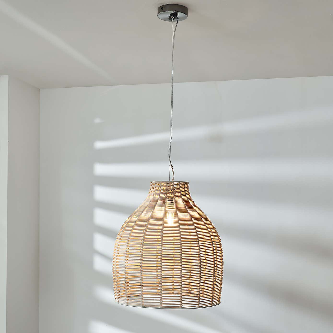 Caswell Rattan Cloche Easy Fit Pendant Shade