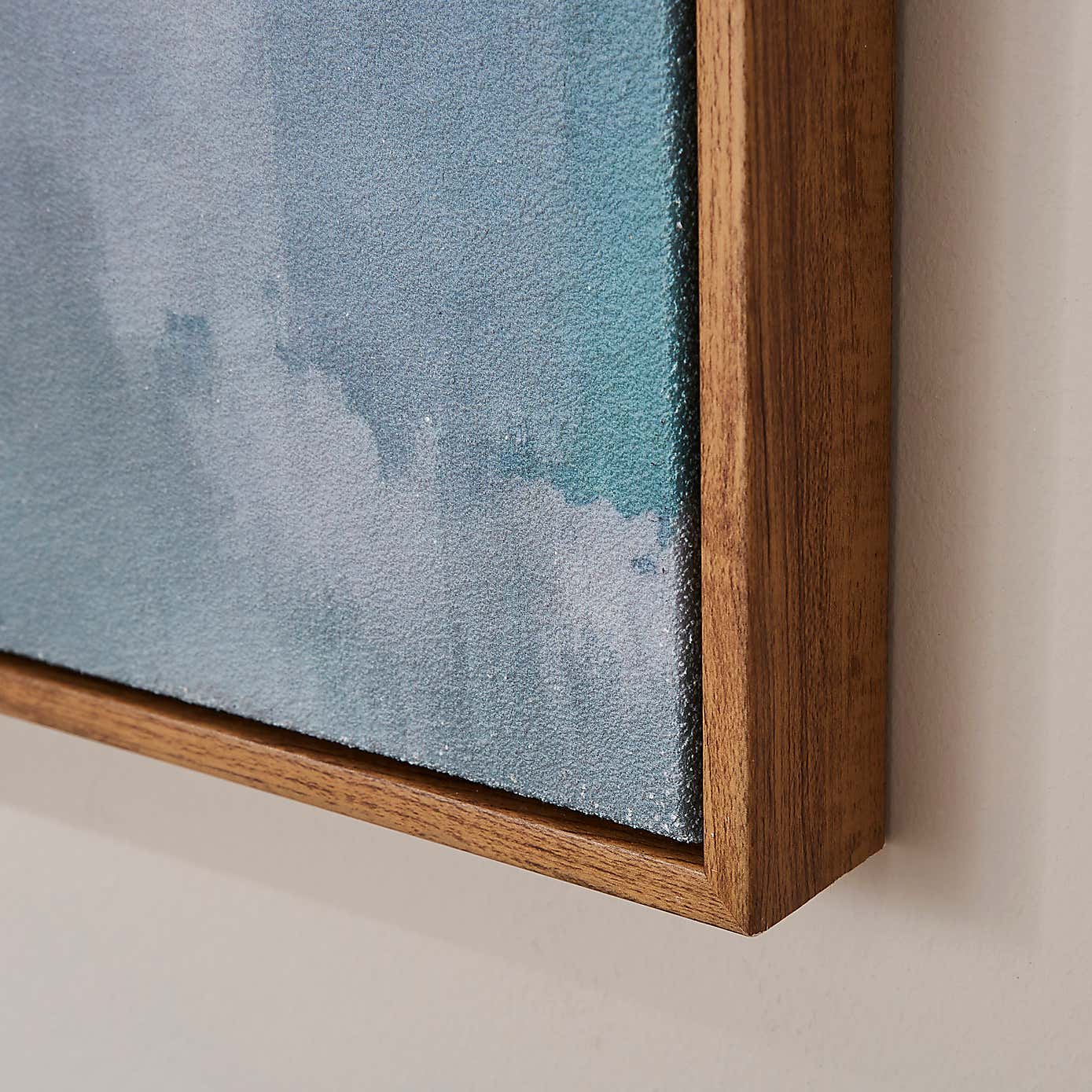 Teal Green Sand Textured Framed Canvas
