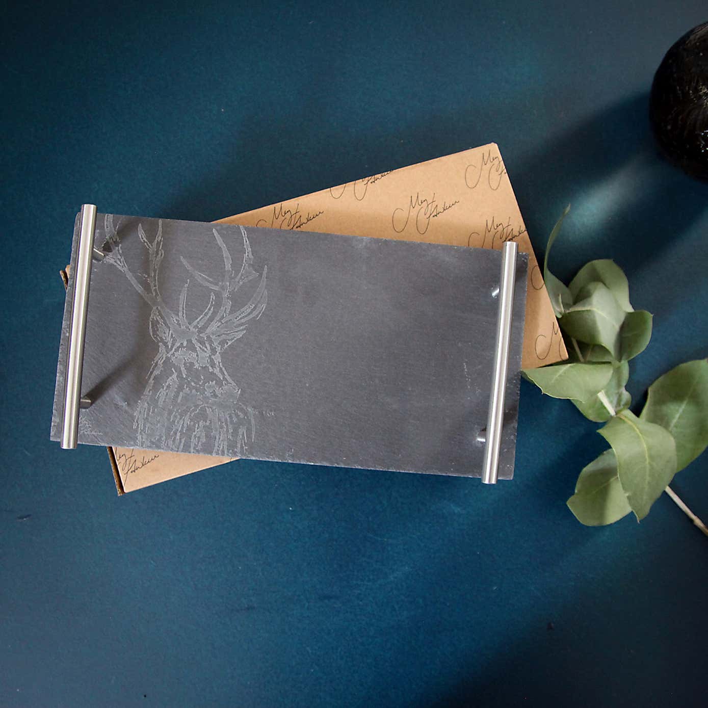 Meg Hawkins Stag Slate Tray with Handles