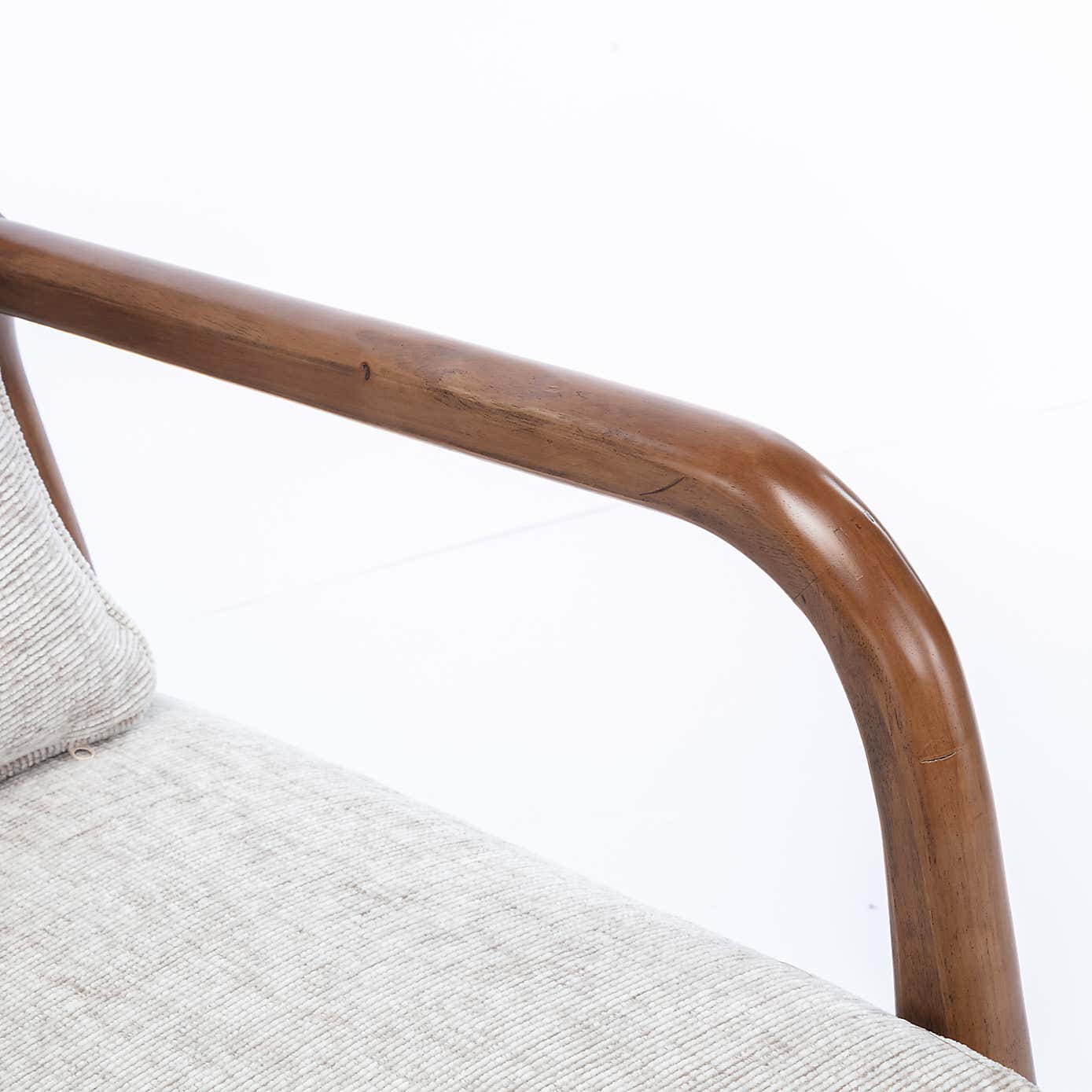 Khali Chenille Wooden Arm Rocking Chair