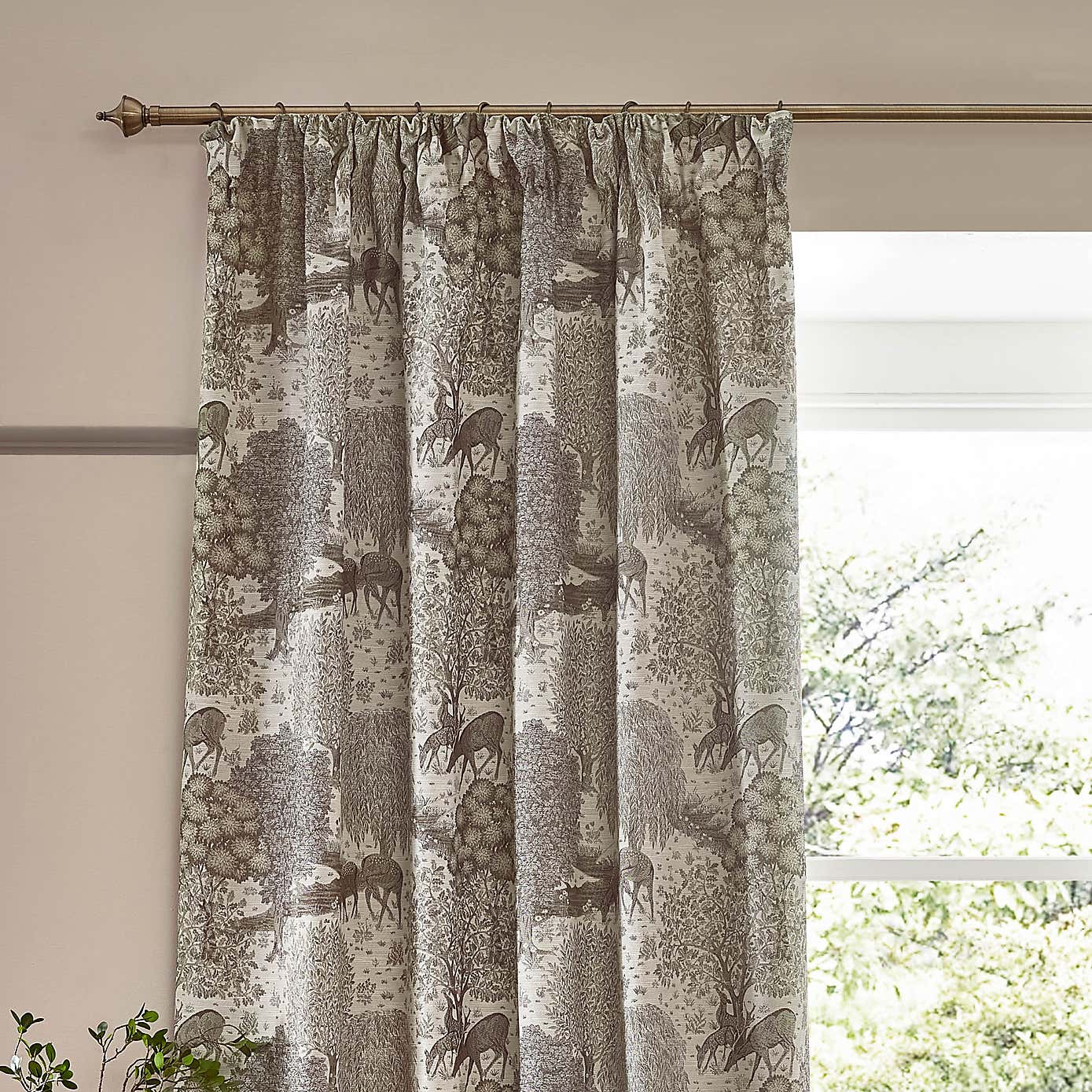 Morris & Co. The Brook Jacquard Pencil Pleat Curtains