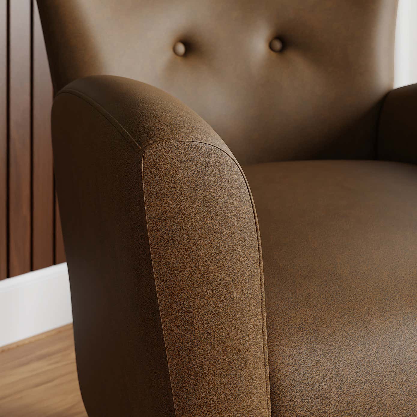 Sven Faux Leather Modern Wing Chair
