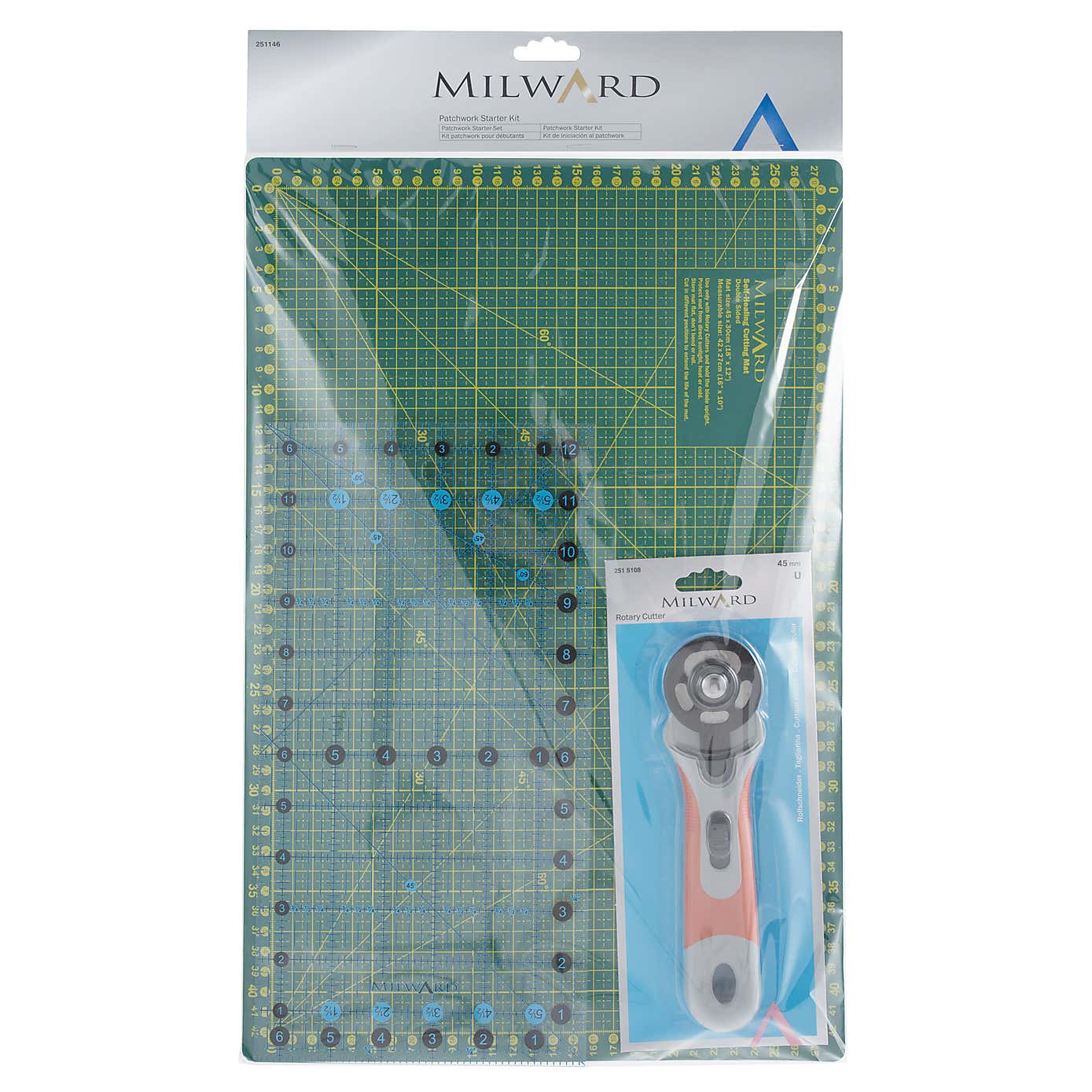 Patchwork Starter Kit Mat Rotary Cutter Ruler