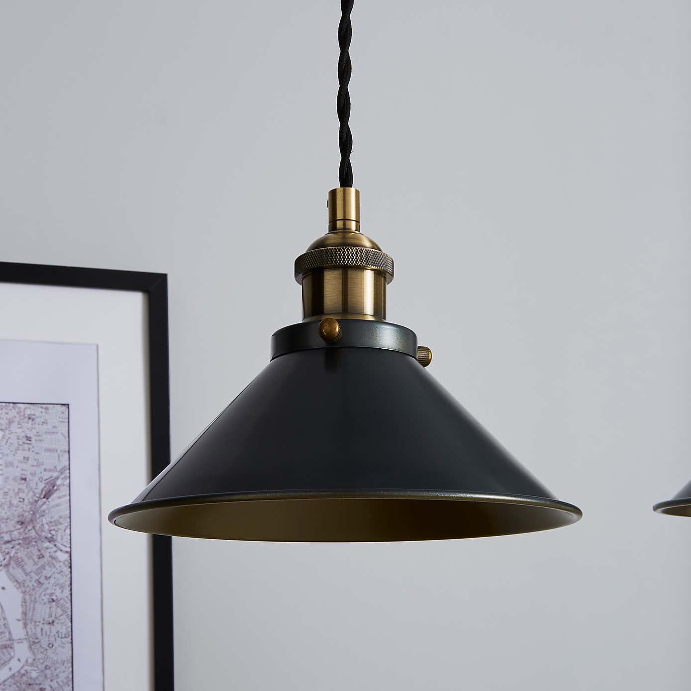 Logan 3 Light Black Industrial Diner Ceiling Fitting